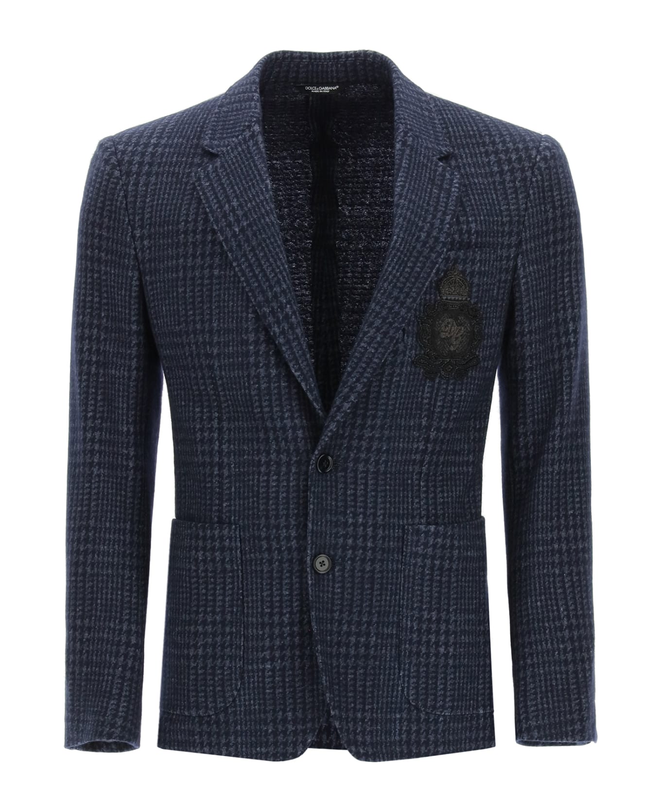 Dolce & Gabbana Tailored Blazer In Tartan Wool - FANTASIA (NON STAMPA (Blue)