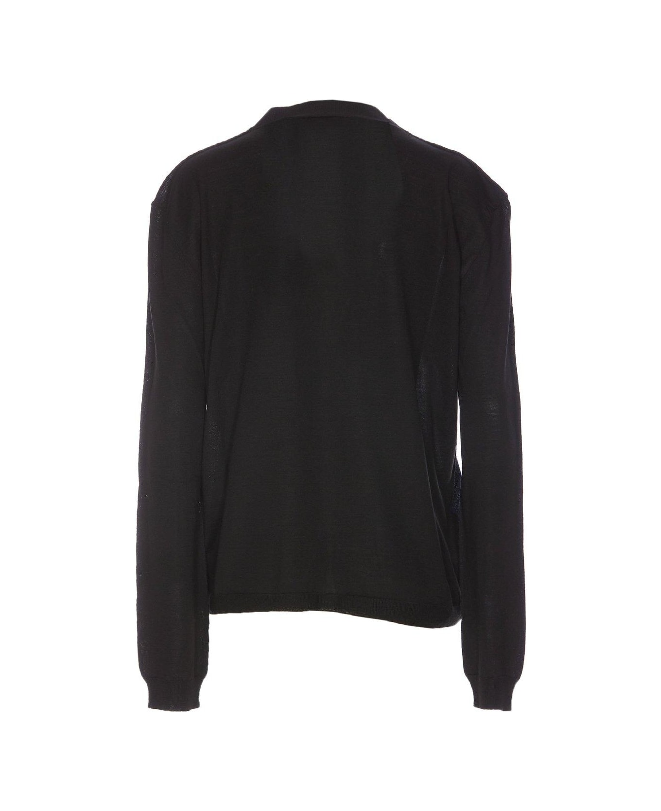 Marni Logo Embroidered Knit Cardigan - Blue