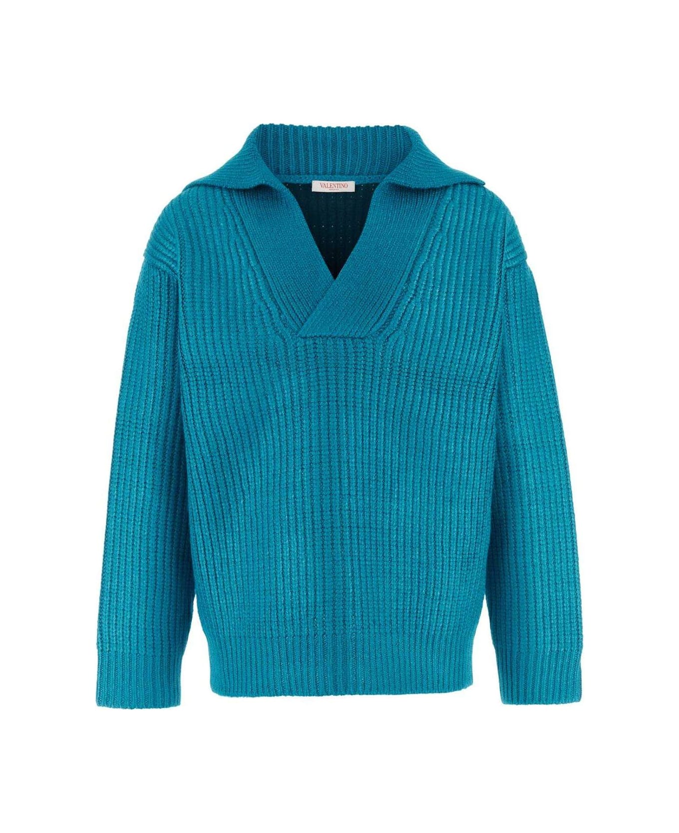 Valentino Garavani V-neck Straight Hem Jumper - Blue