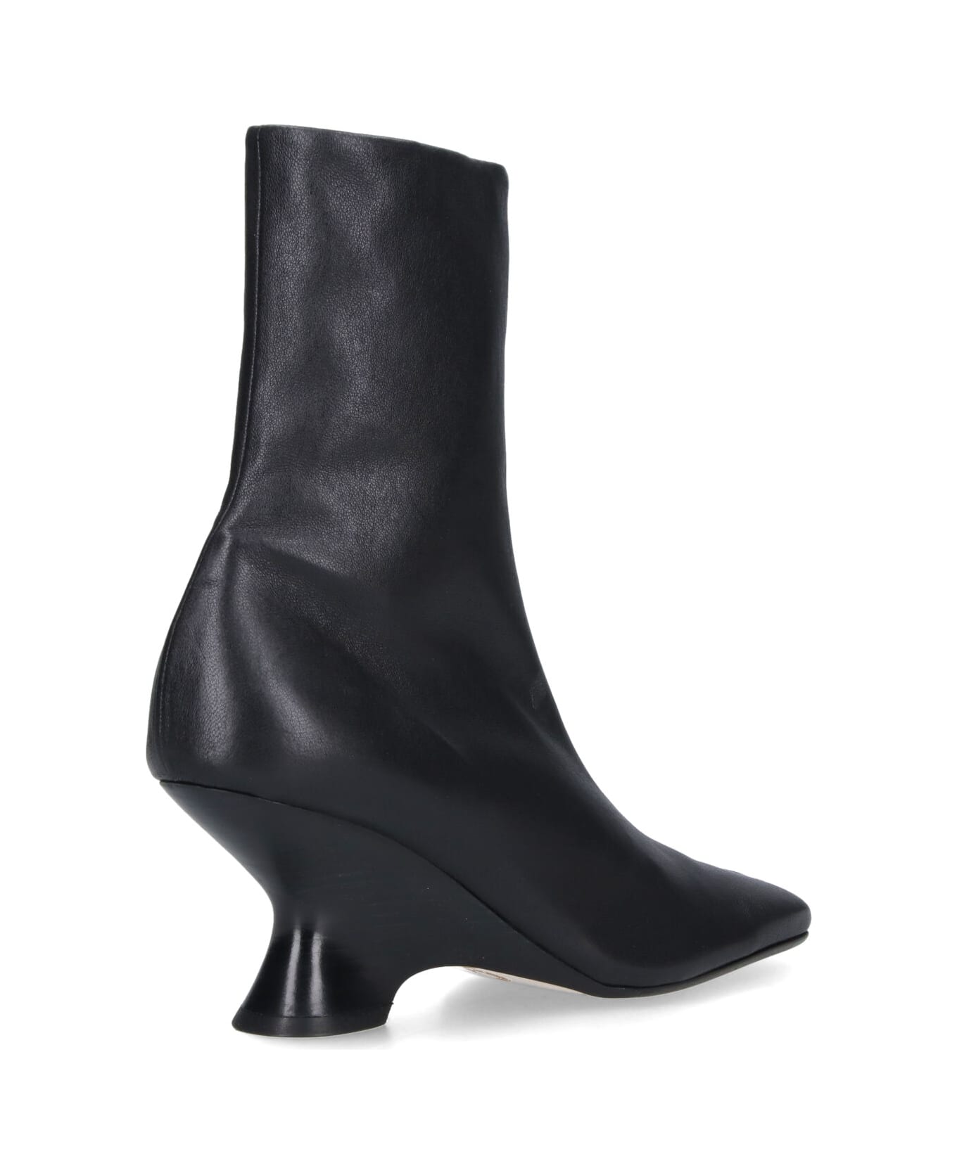 Dries Van Noten Leather Ankle Boots - Black  
