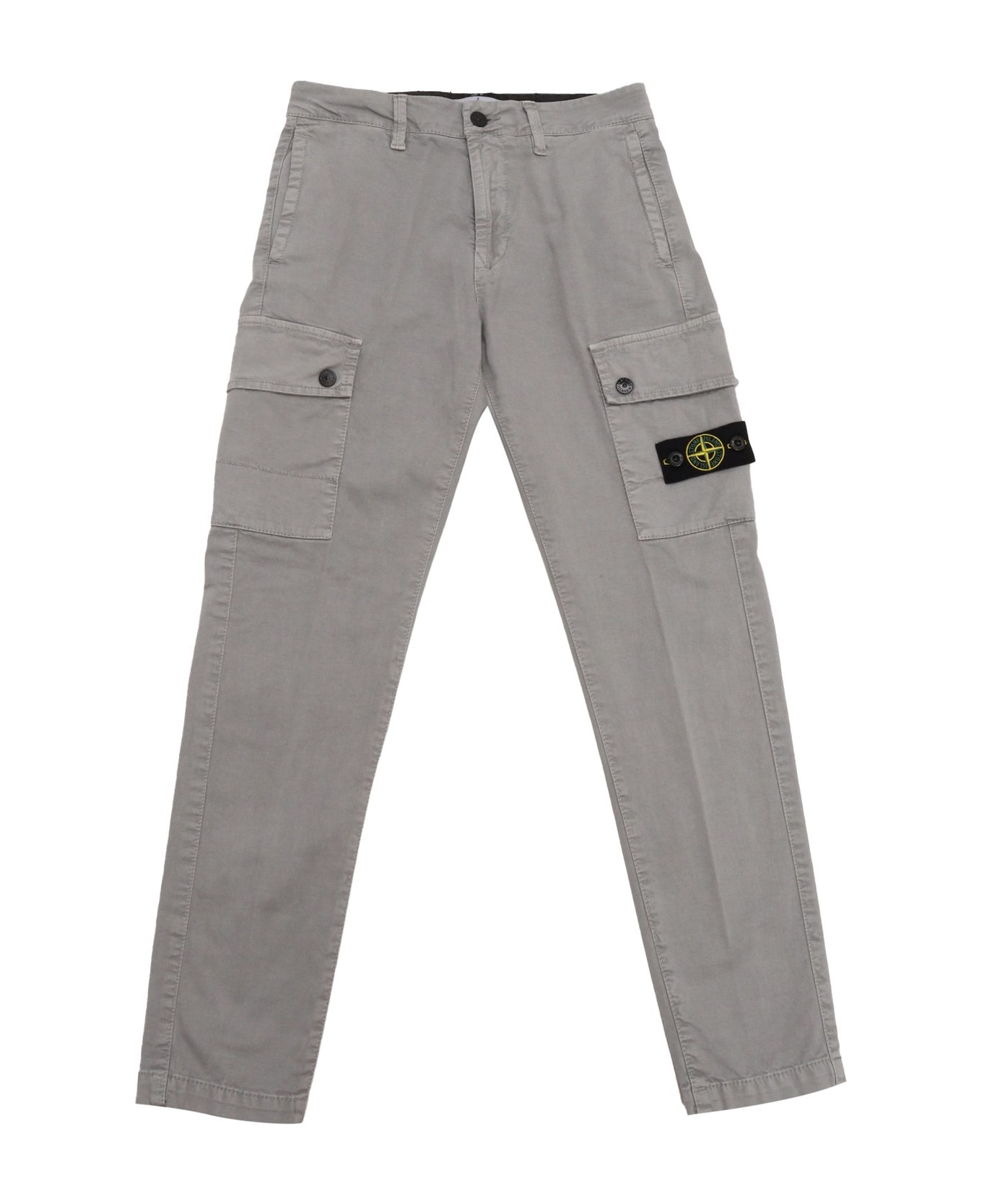 Stone Island Compass-badge Tapered-leg Trousers - Grigio