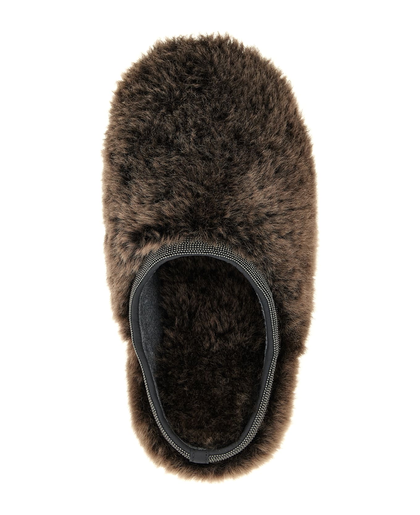 Brunello Cucinelli Monile Sherling Sabots - Brown