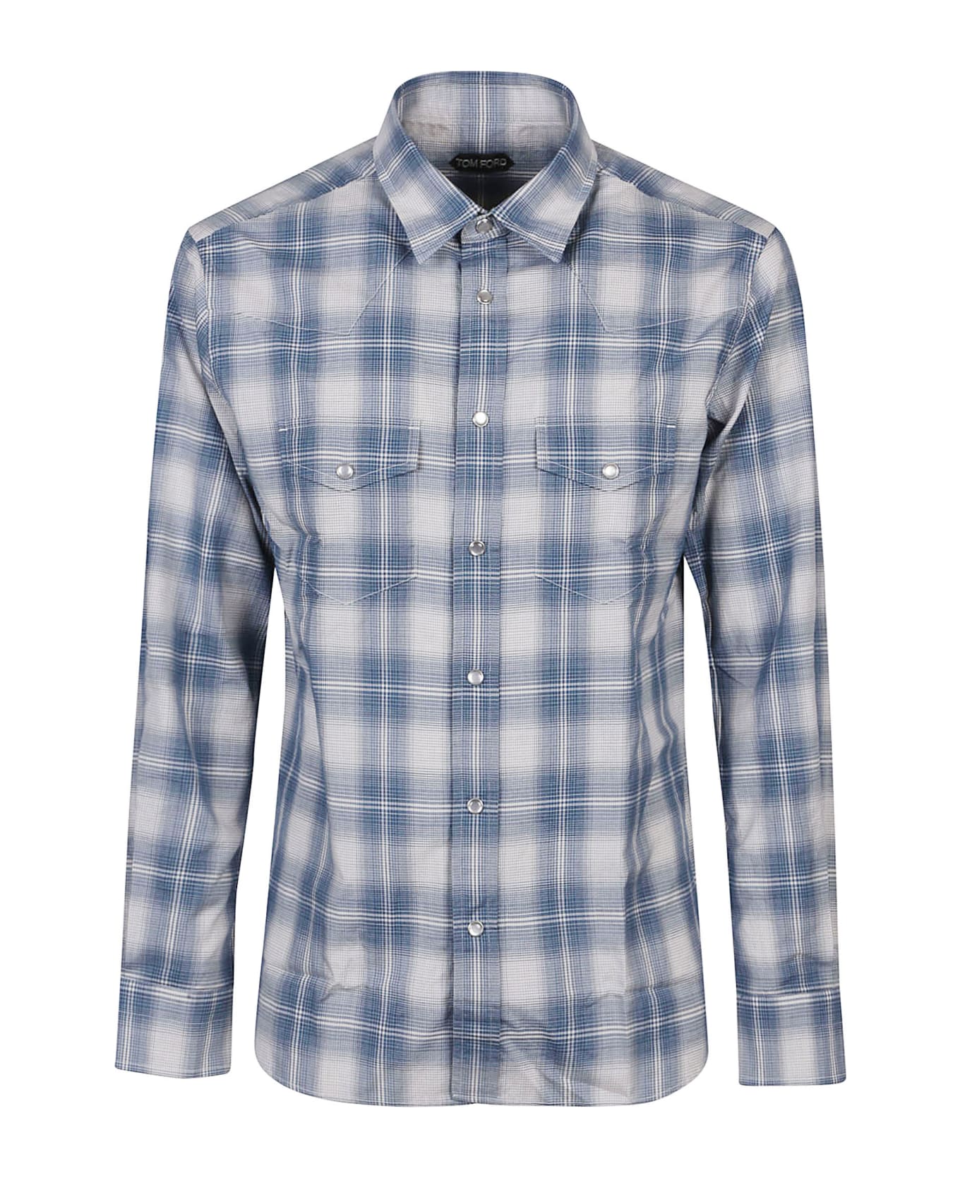 Tom Ford Denim Western Slim Shirt - Zawdb Combo Dark Blue White シャツ