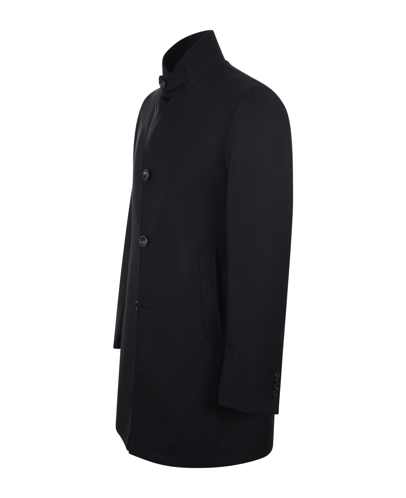 Tagliatore 'gordon' Wool-blend Gabardine Fabric Coat - BLACK コート
