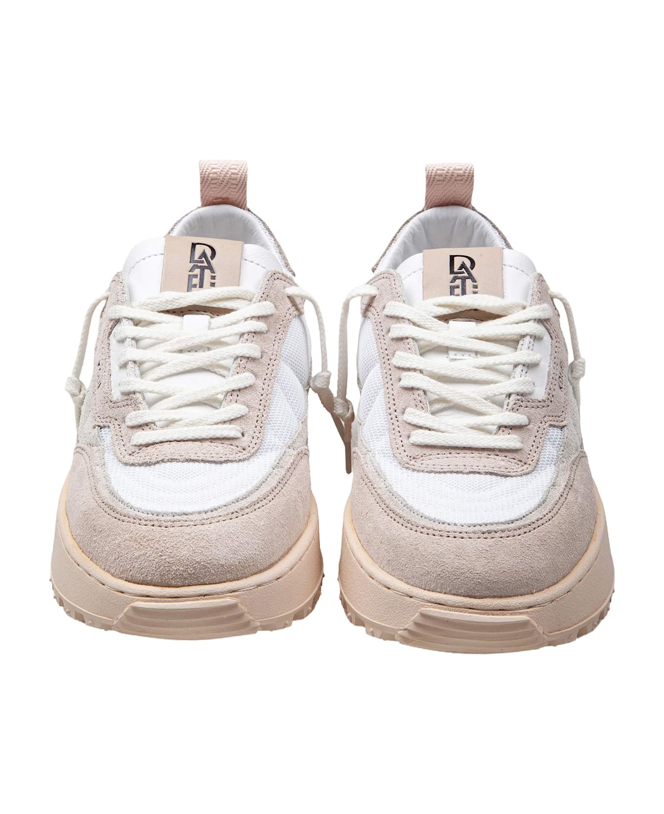 D.A.T.E. Kdue Outdoor Fabric And Suede Sneakers White And Pink - White/Pink