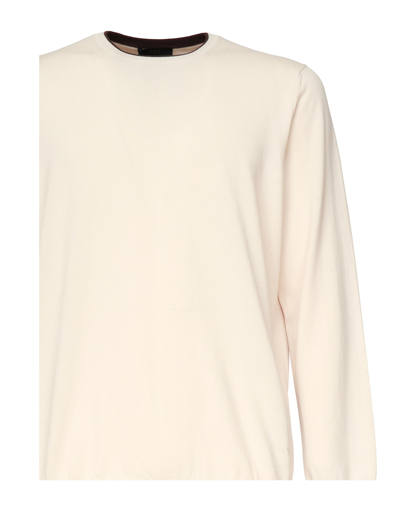Fay Round Neck Pullover - White