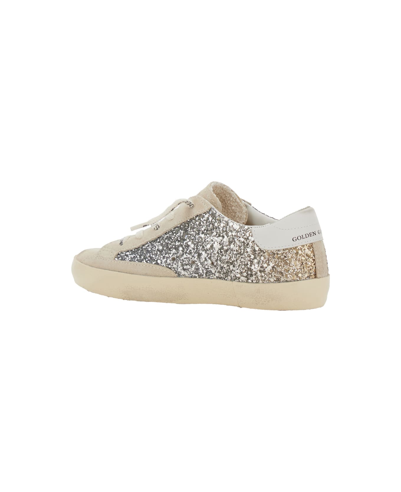 Golden Goose Old School Leather Upper With Prints Suede Star Laminated Heel - Brown Beige Milk