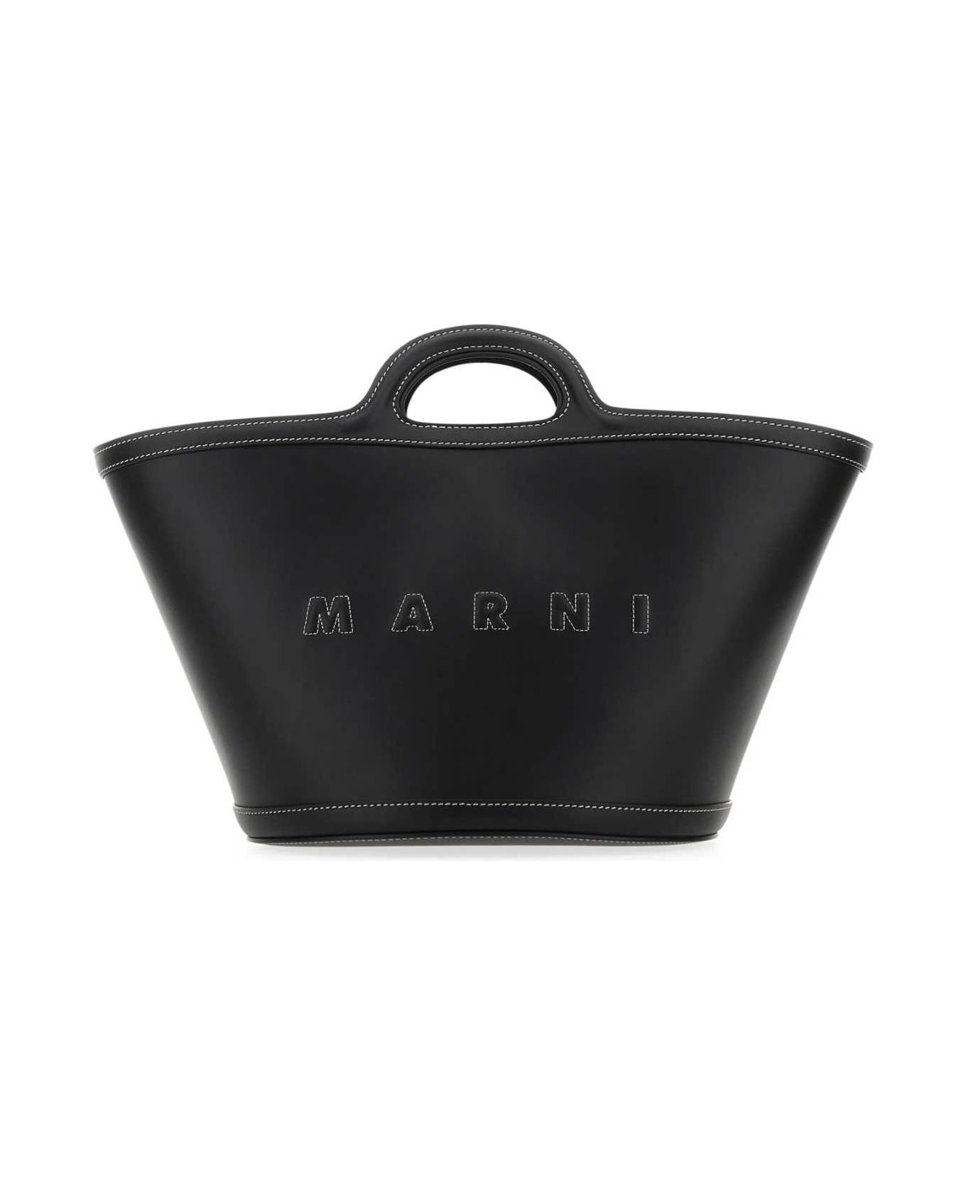 Marni Black Leather Small Tropicalia Handbag - 00N99
