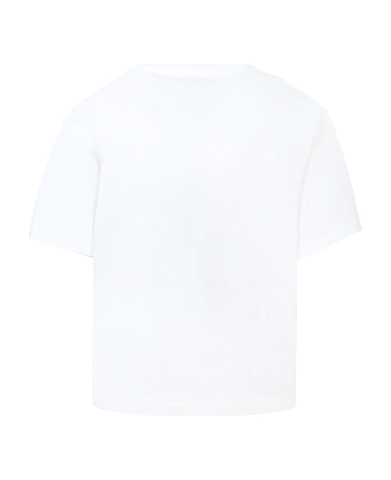 Lanvin White T-shirt For Girl With Logo - White