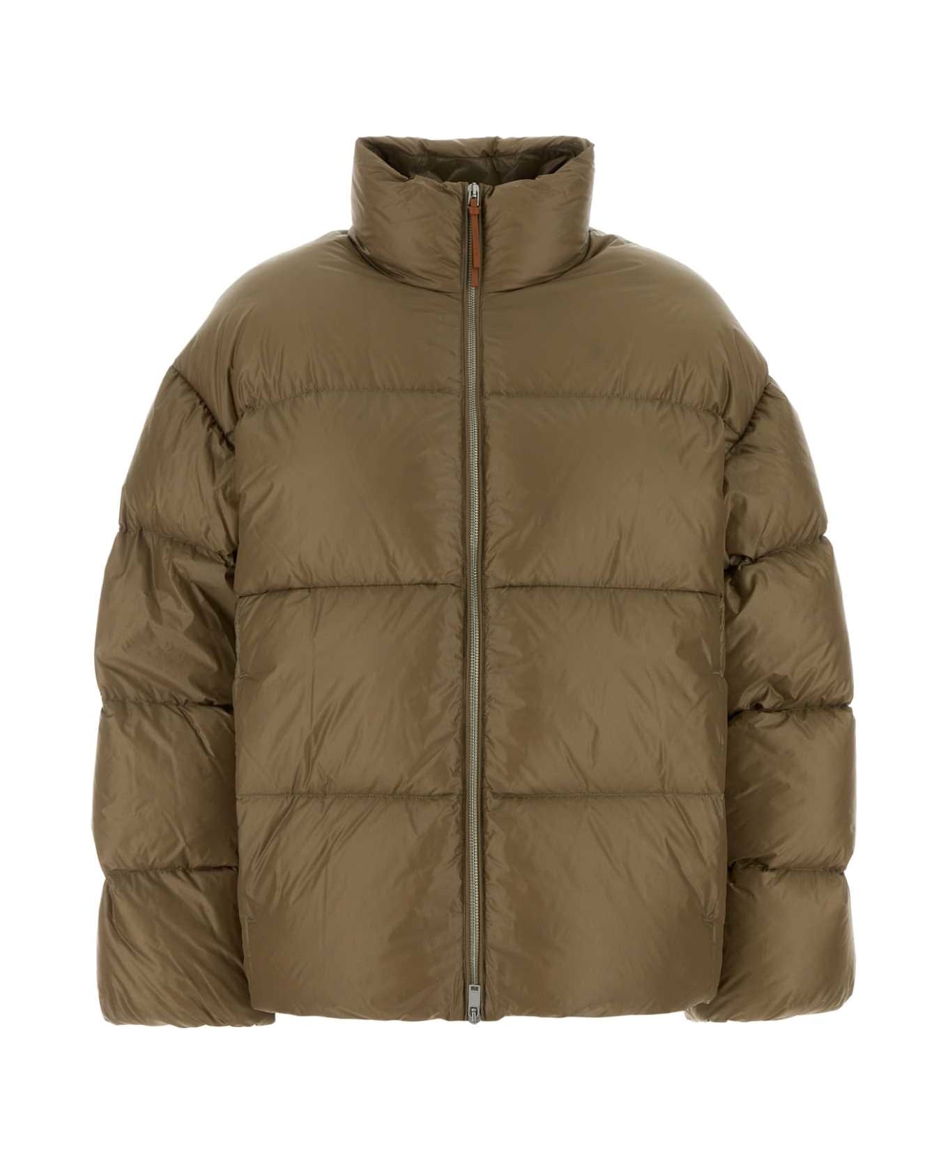Jil Sander Beige Nylon Down Jacket - Kaki