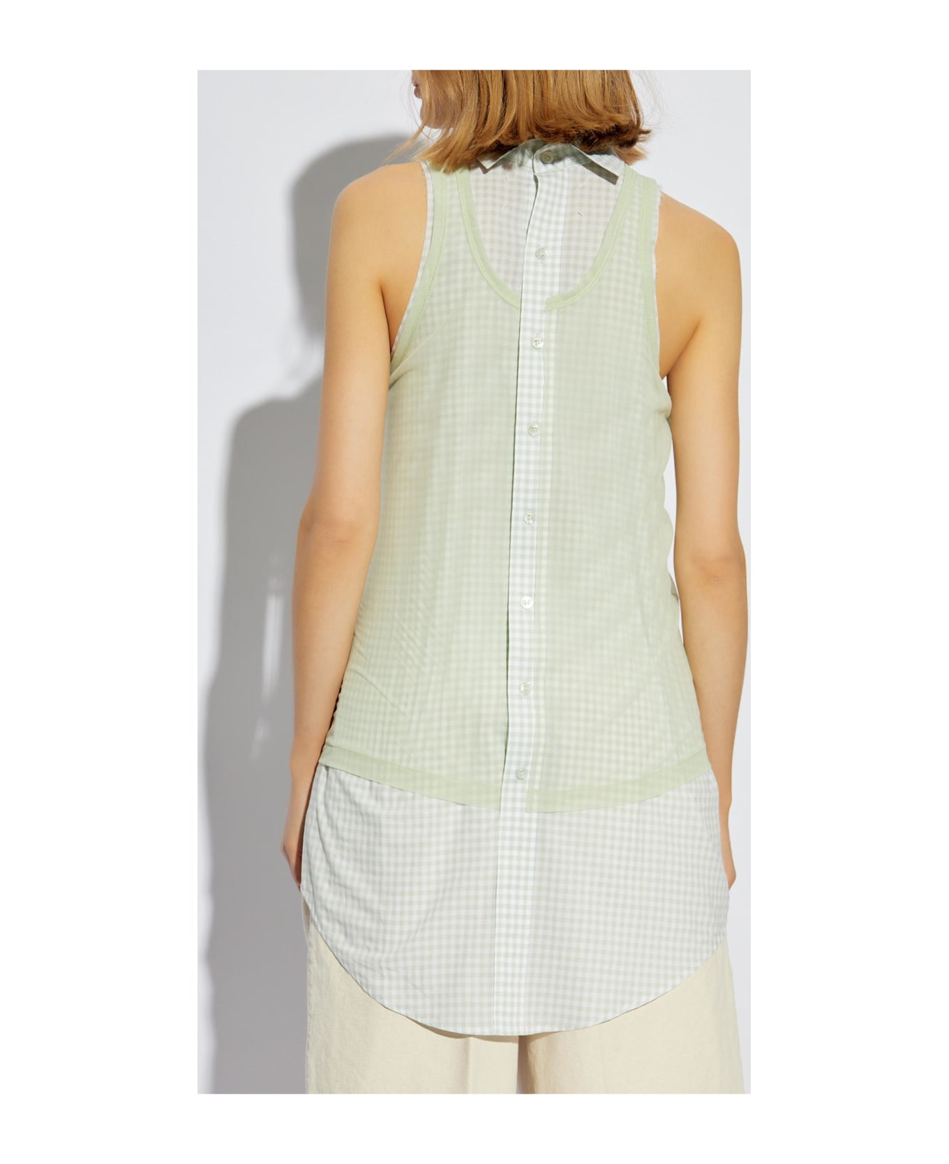 Maison Margiela Back To Front Checked Shirt - Green