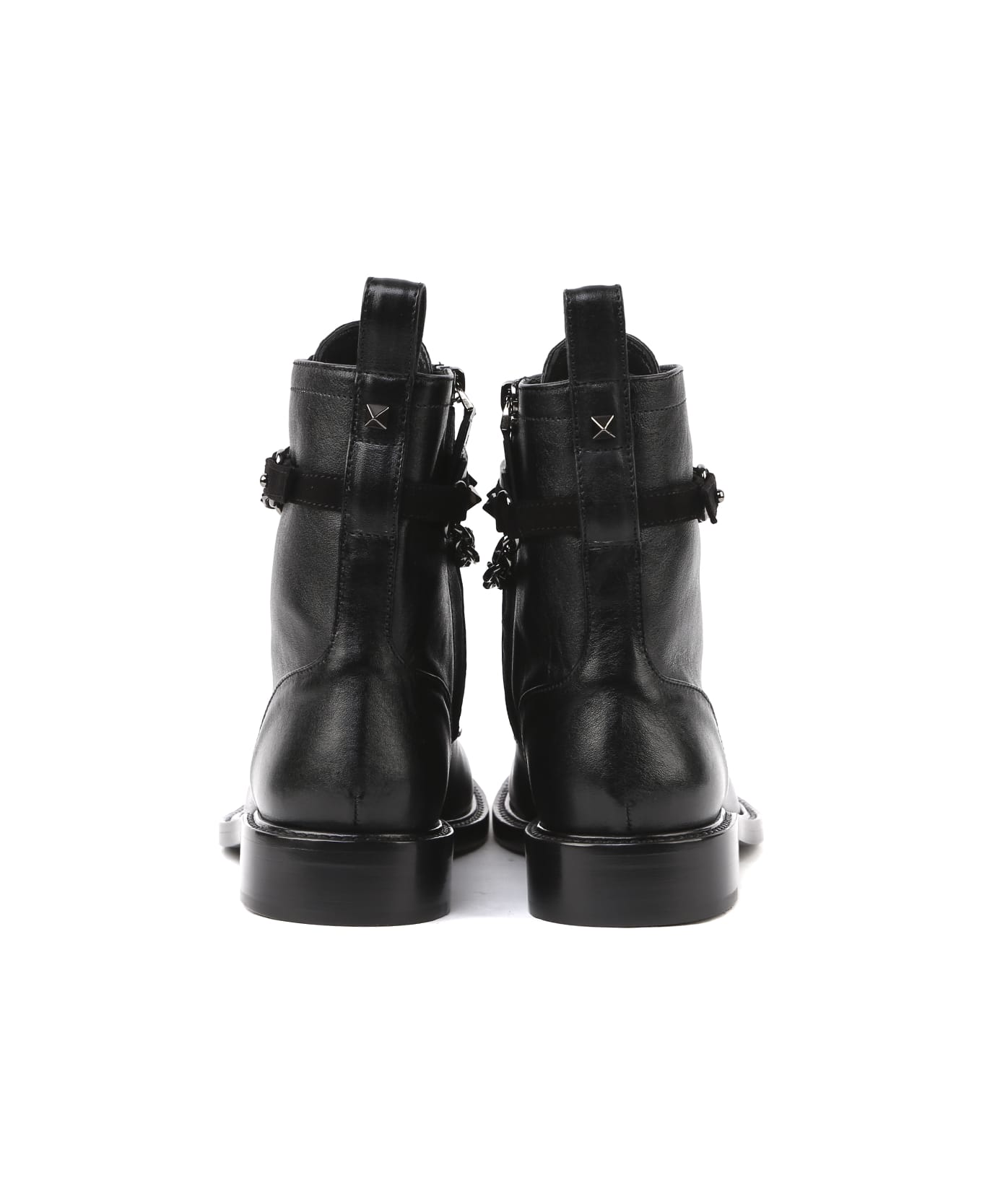 Valentino Rockstud Leather Combat Boots | italist