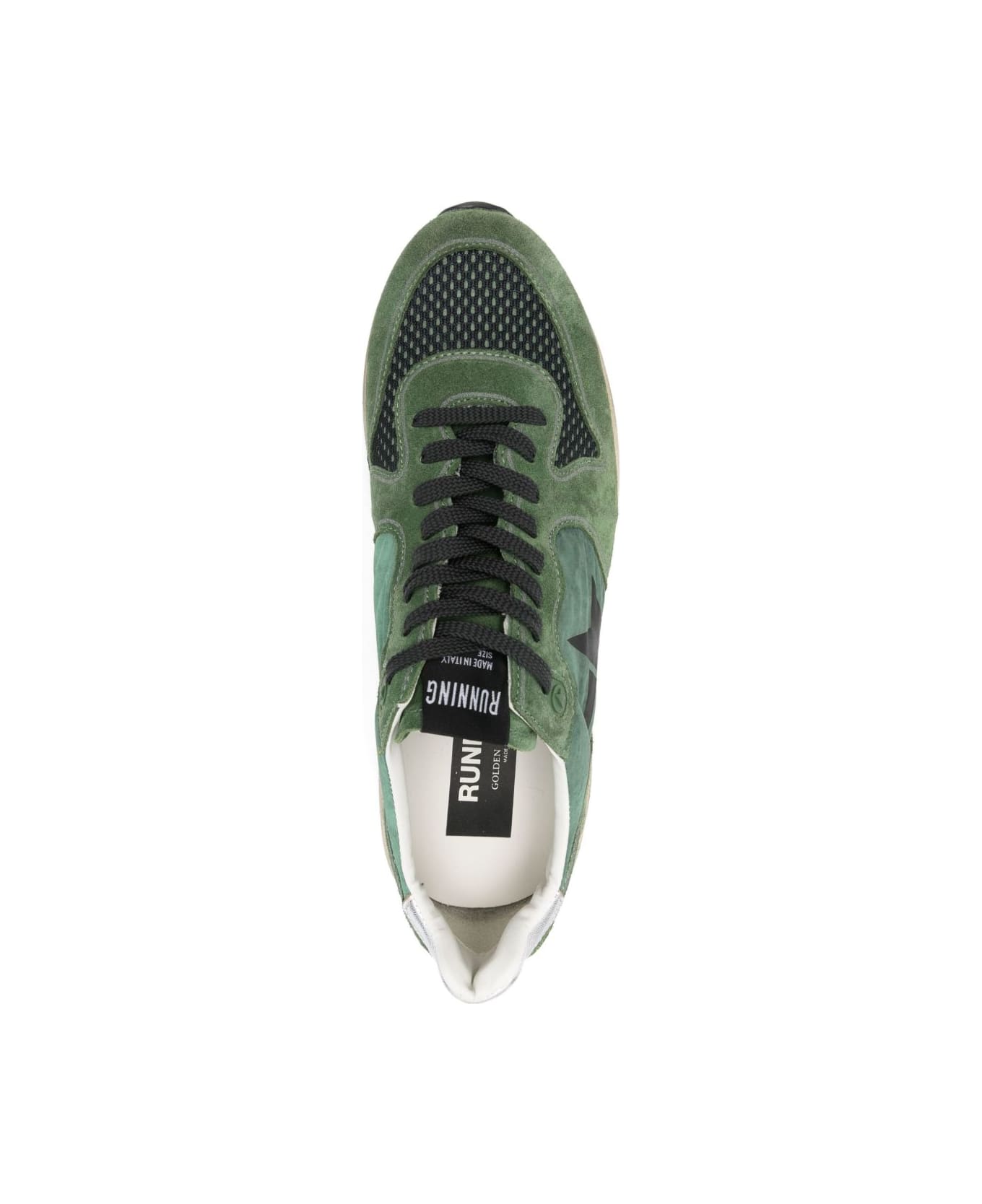 Golden Goose Low-top Leather Sneakers With Star Detail - Green