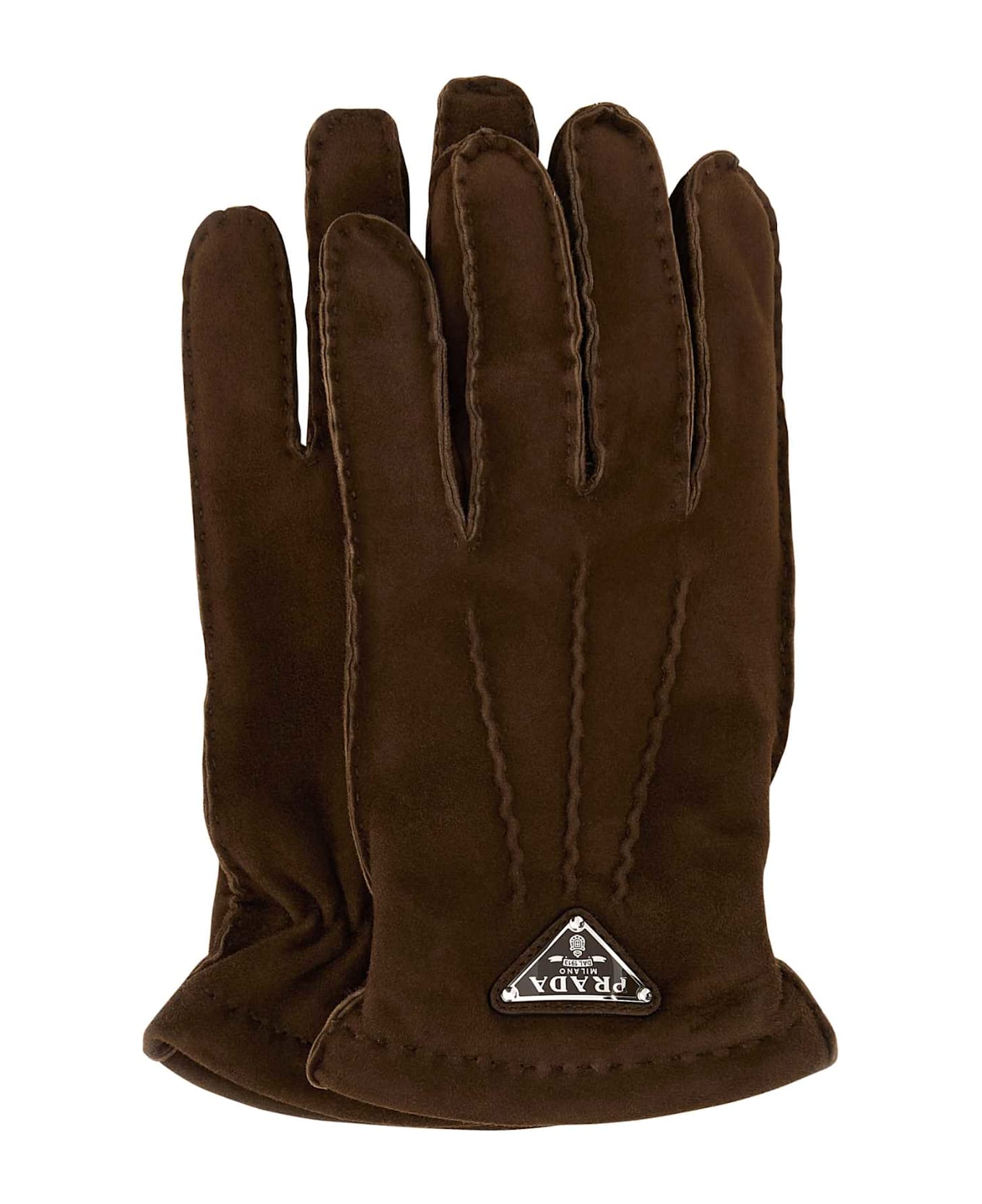 Prada Brown Suede Gloves - CACAO