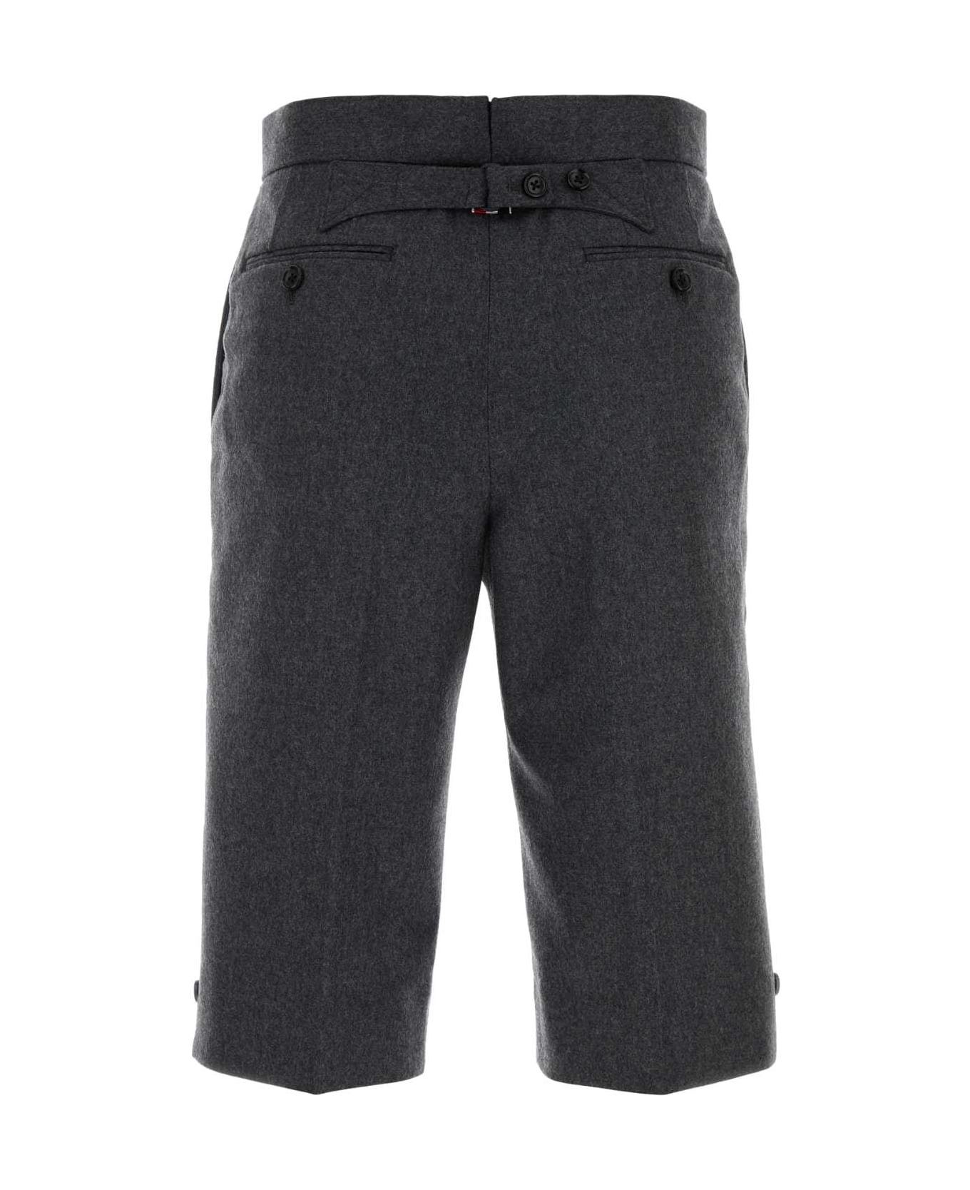 Thom Browne Graphite Wool Bermuda Shorts - DARKGREY