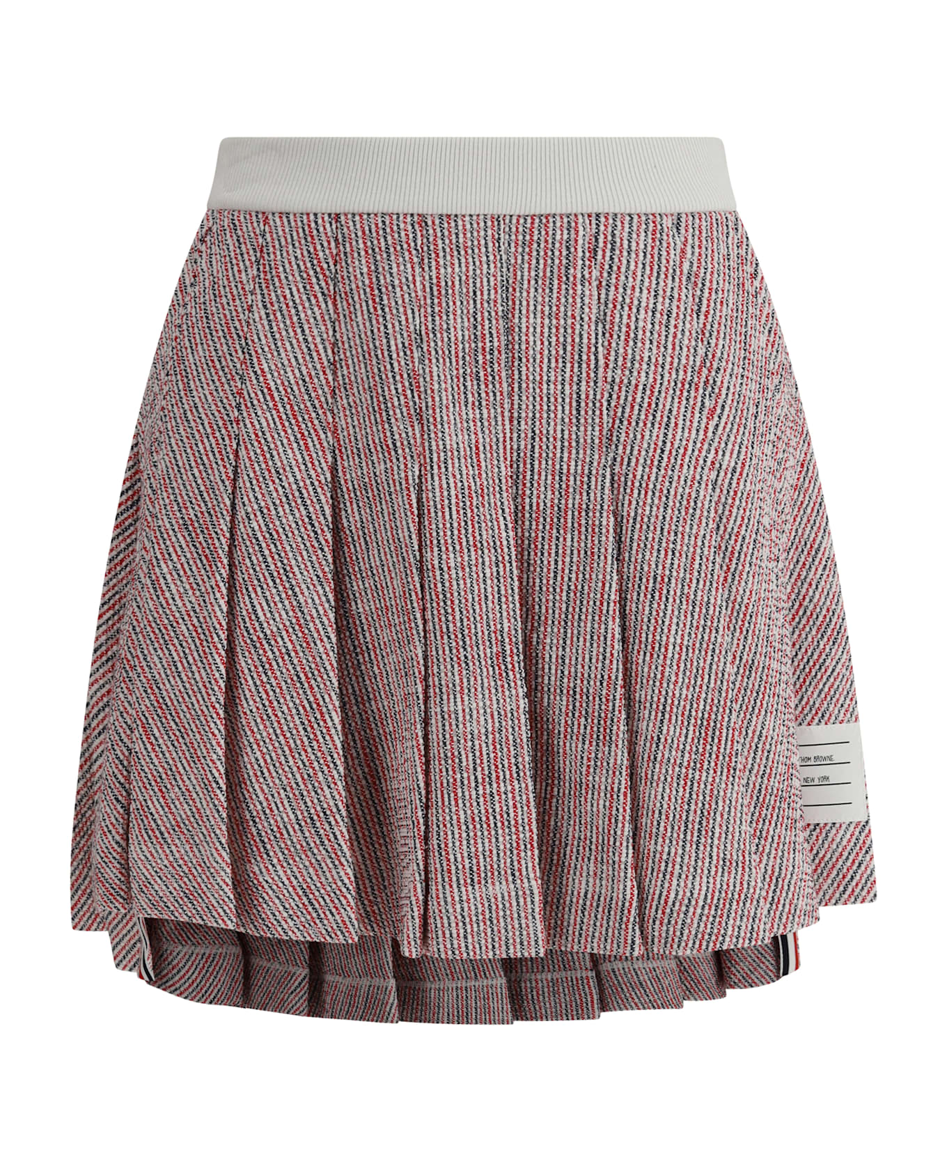 Thom Browne Tweed Pleated Miniskirt - Rwbwht