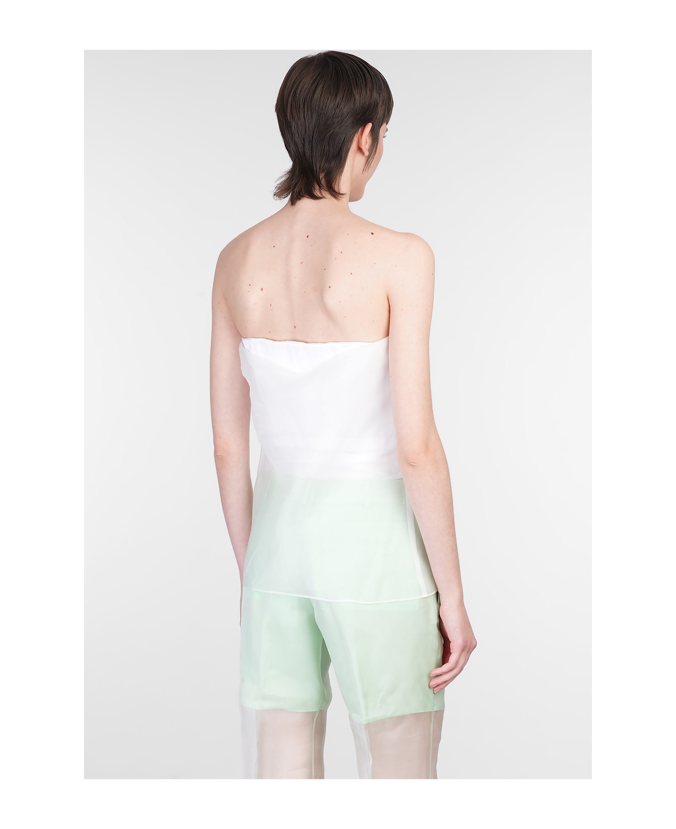 Del Core Topwear In White Silk - white