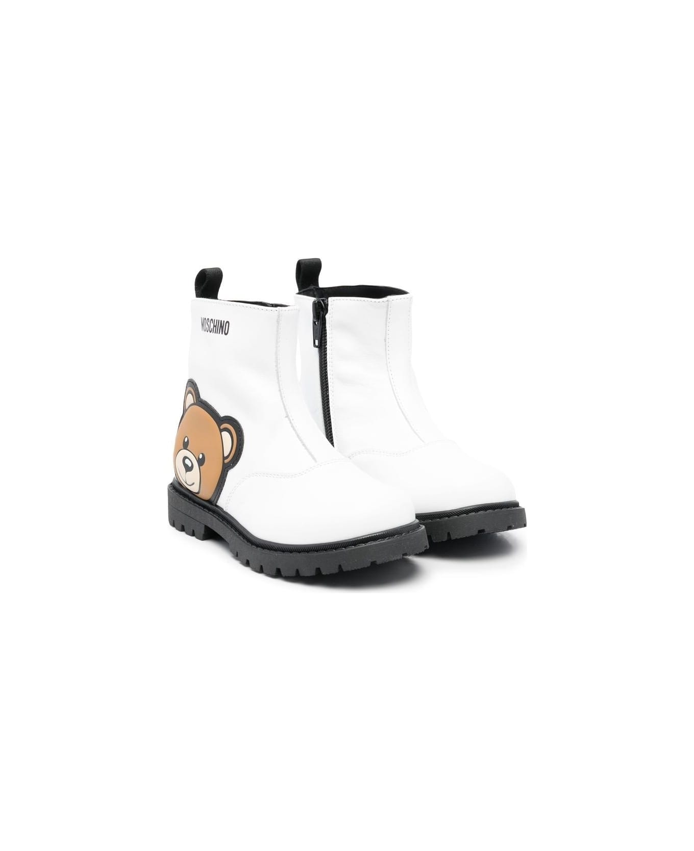 Moschino Boots With Print - White