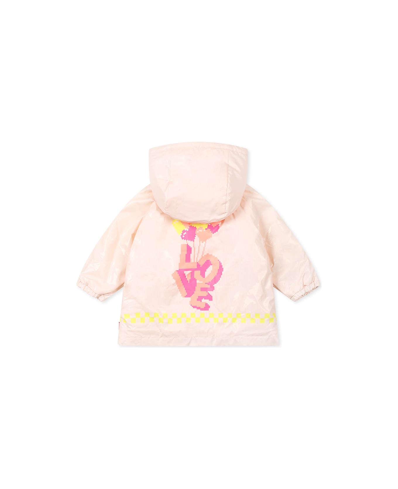 Billieblush Pink Raincoat For Baby Girl With Hearts - Pink