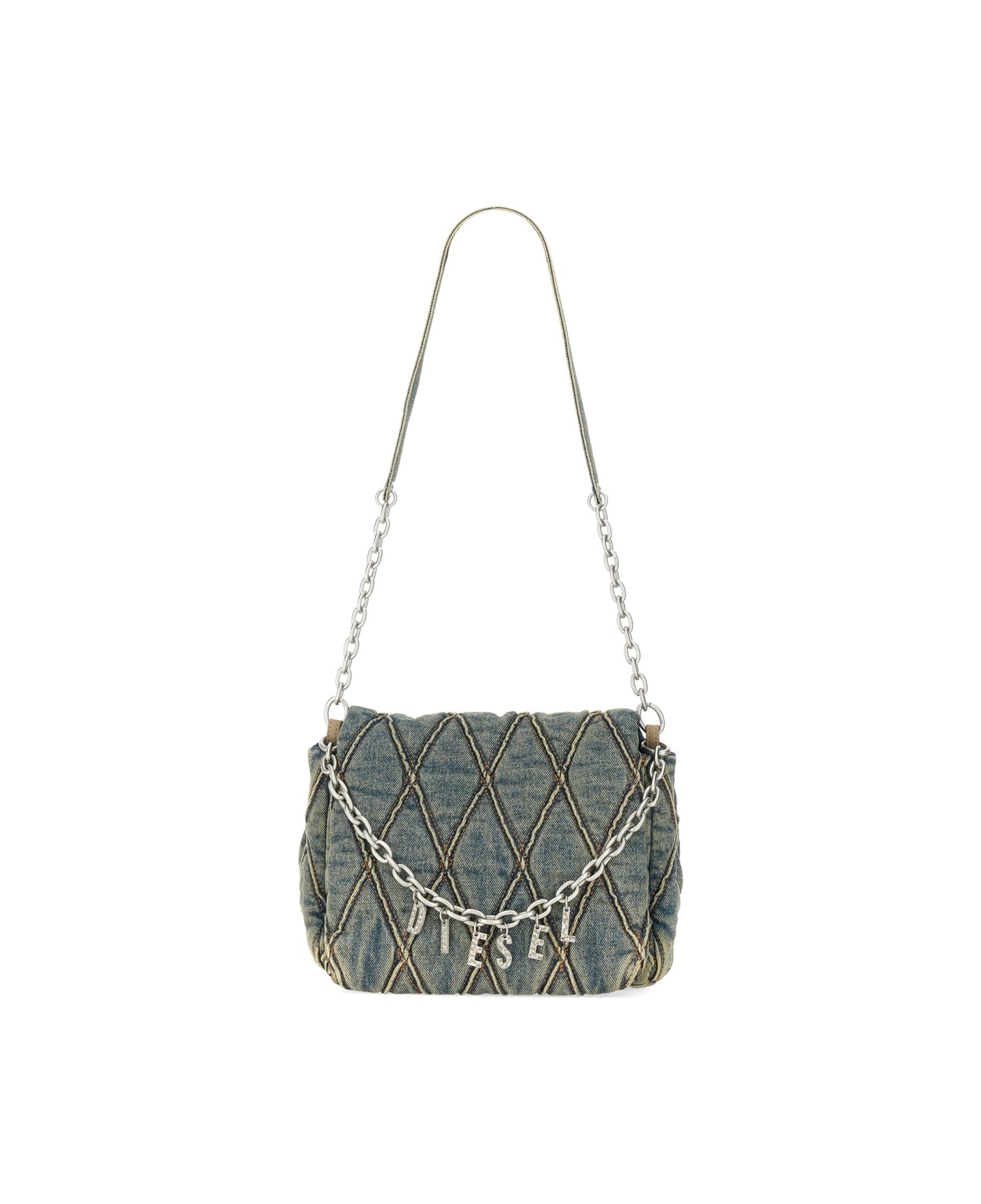 Diesel Charm-d Embellished Shoulder Bag - GREY