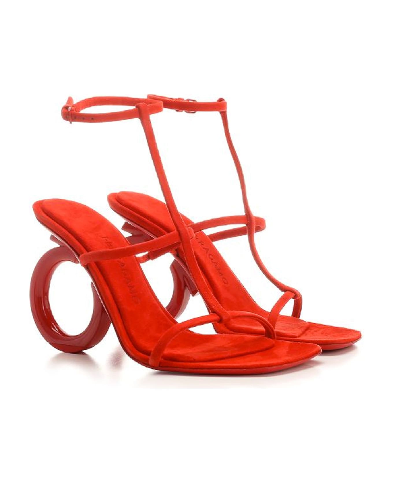 Ferragamo Elina Leather Sandals - Red