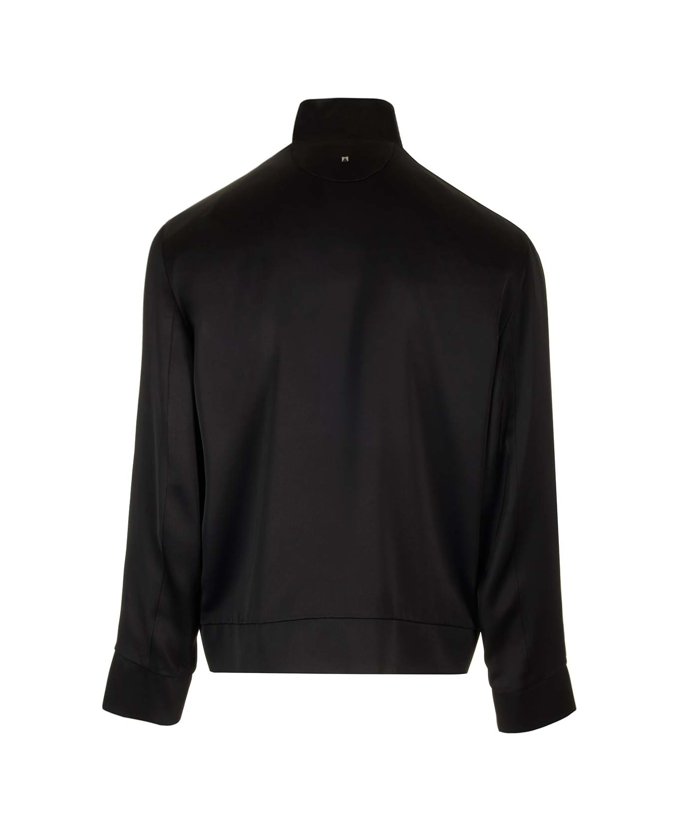 Valentino Black Enver Satin Acetate Jacket - Black