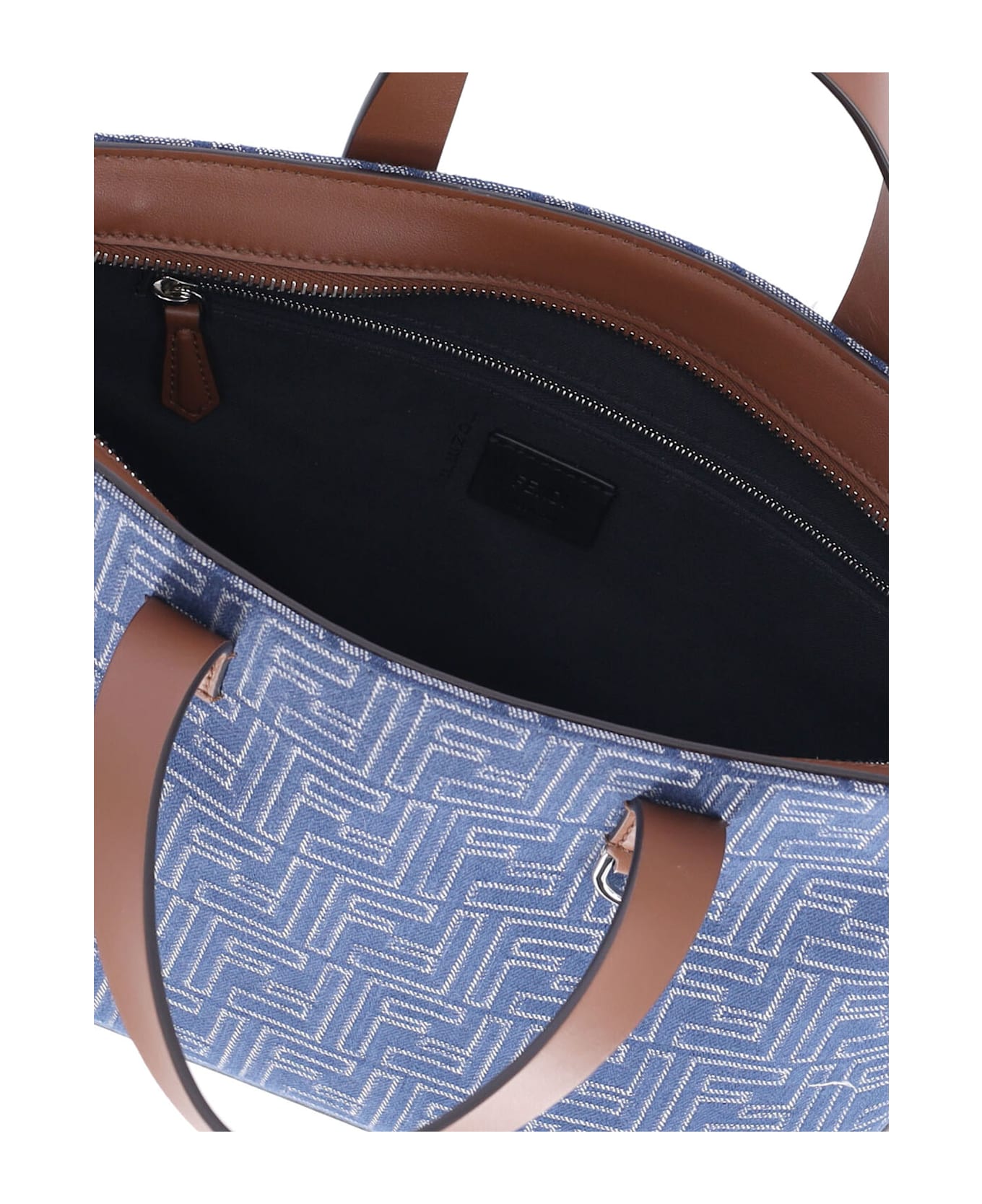 Fendi Small Tote Bora 
ff
 - Blue/ camel