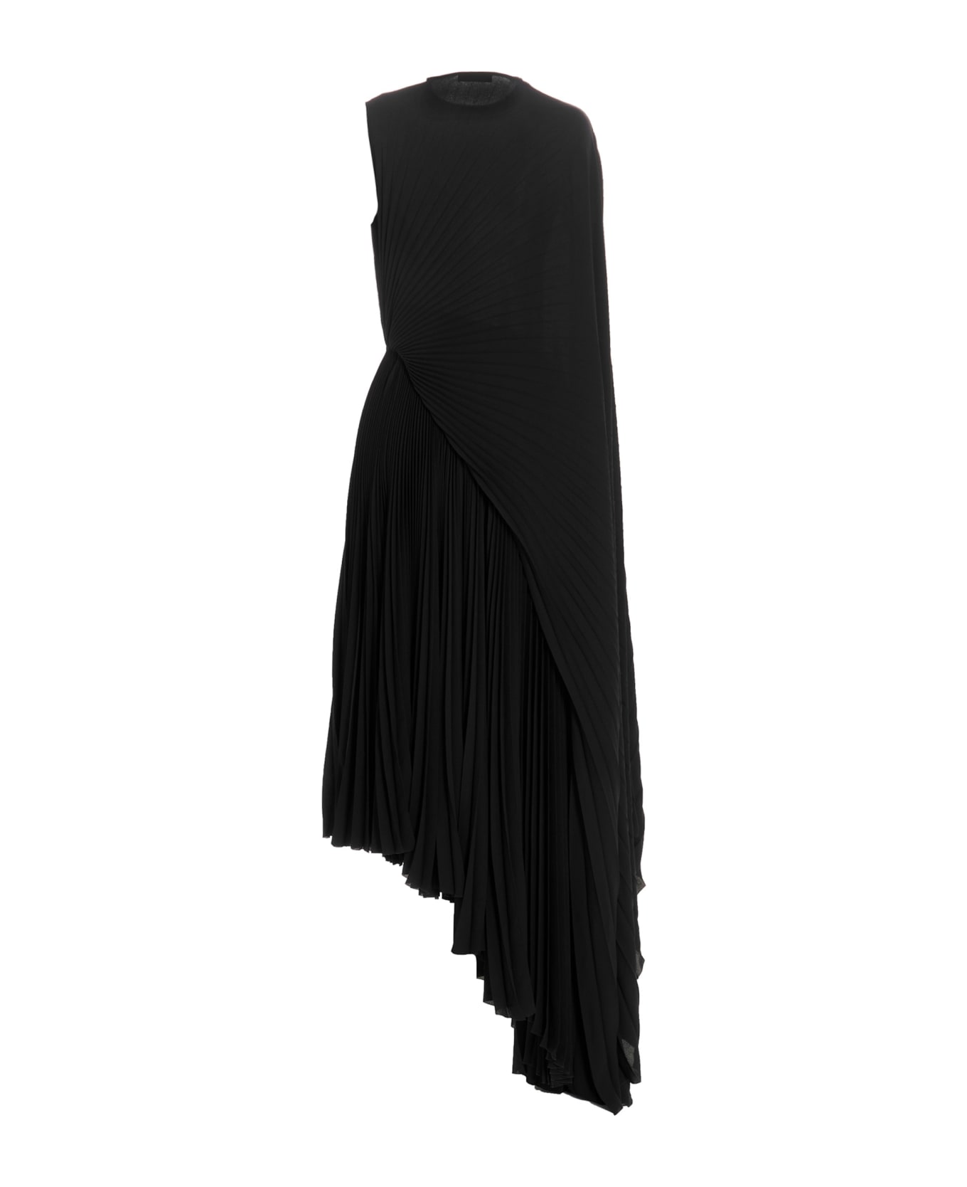 Balenciaga Asymmetrical Pleated Dress - Black   ワンピース＆ドレス