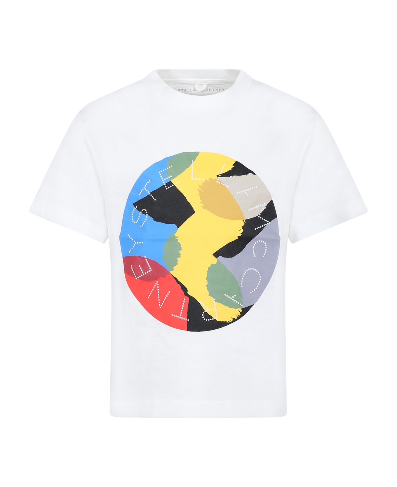 Stella McCartney Kids White T-shirt For Boy With Logo And Print - White