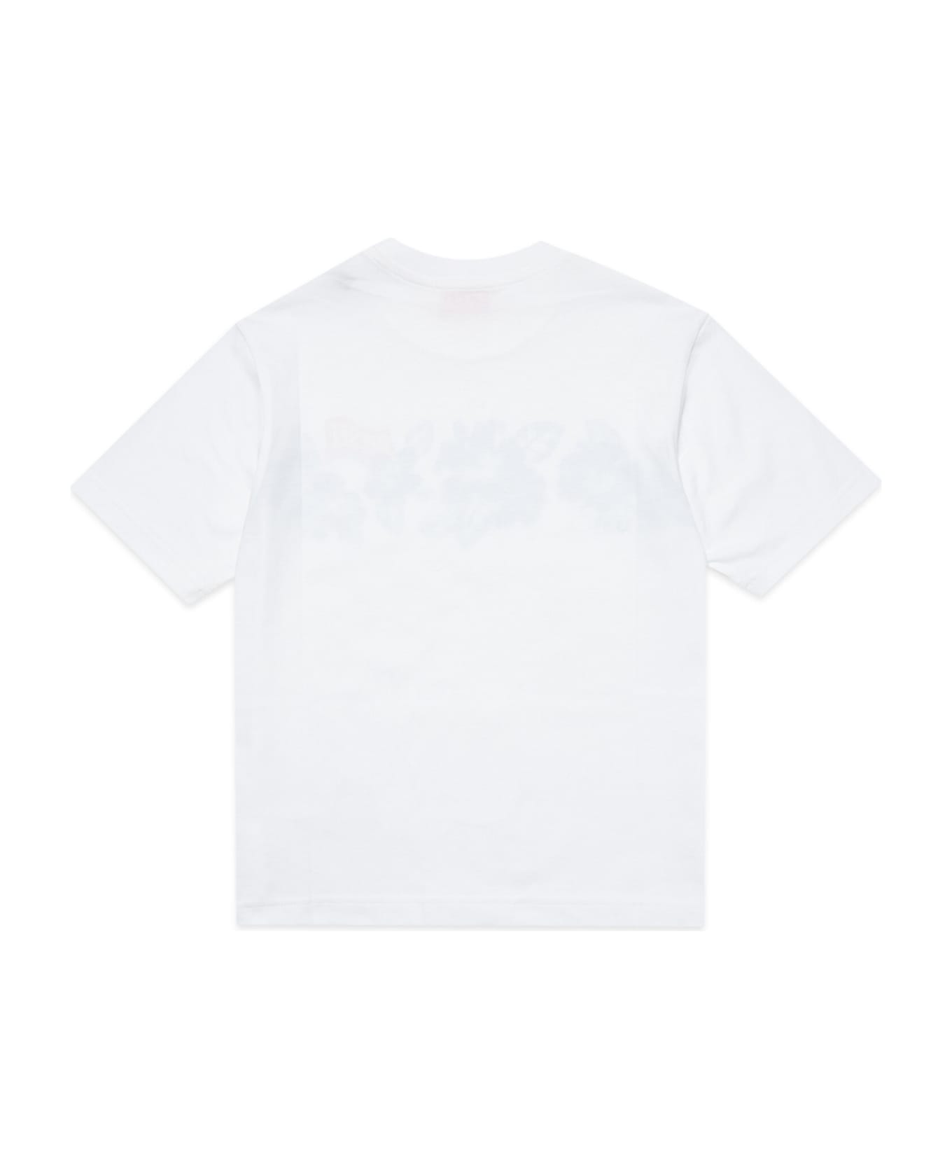 Diesel Tyros Over T-shirt Diesel White Jersey T-shirt With Floral Print - White