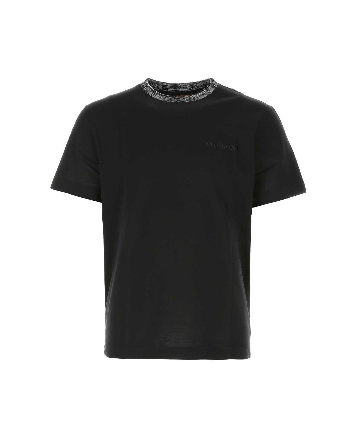 Missoni Logo-embroidered Crewneck T-shirt - Black