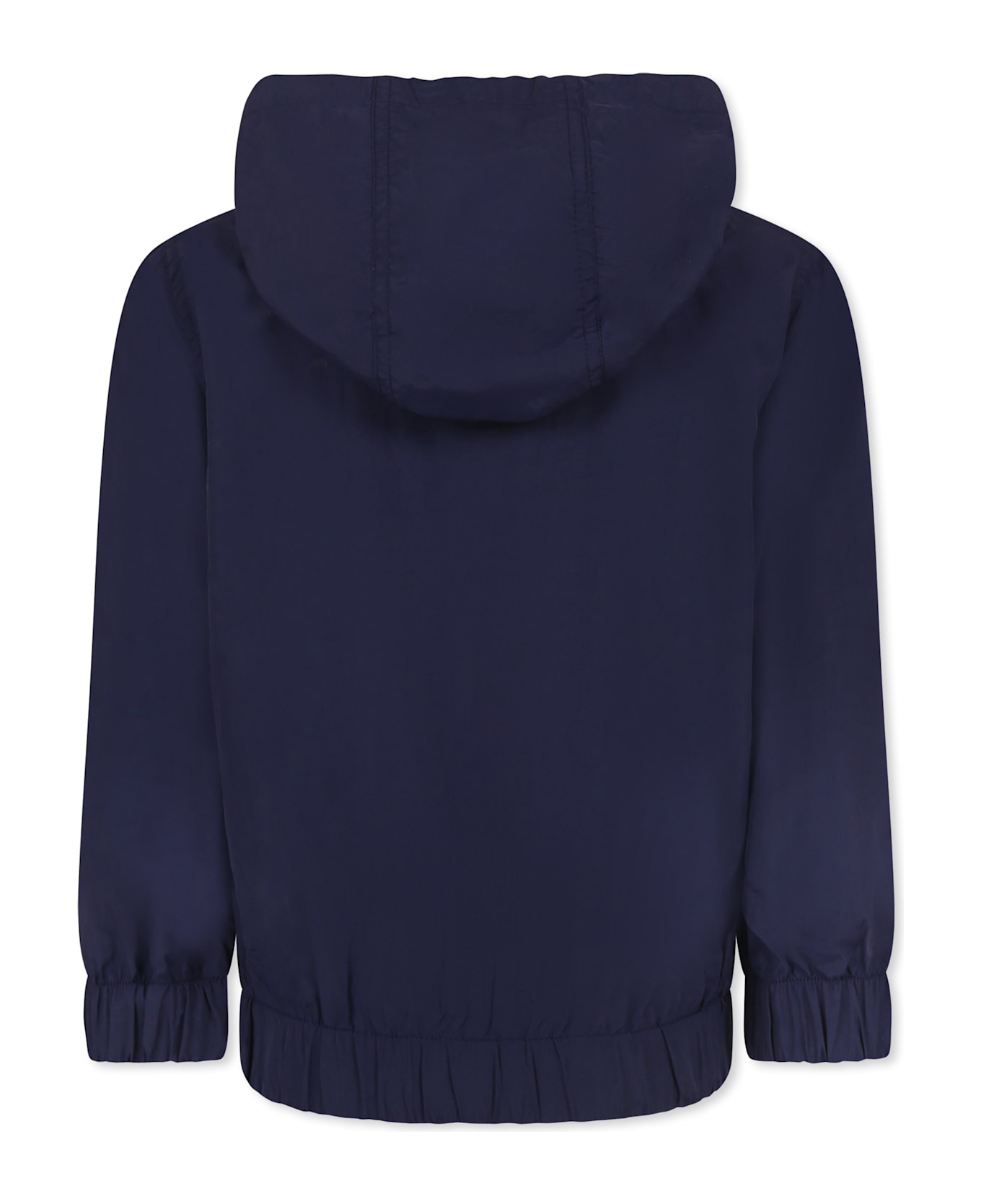 Kenzo Kids Blue Windbreaker Jacket For Kids With Logo - Blue