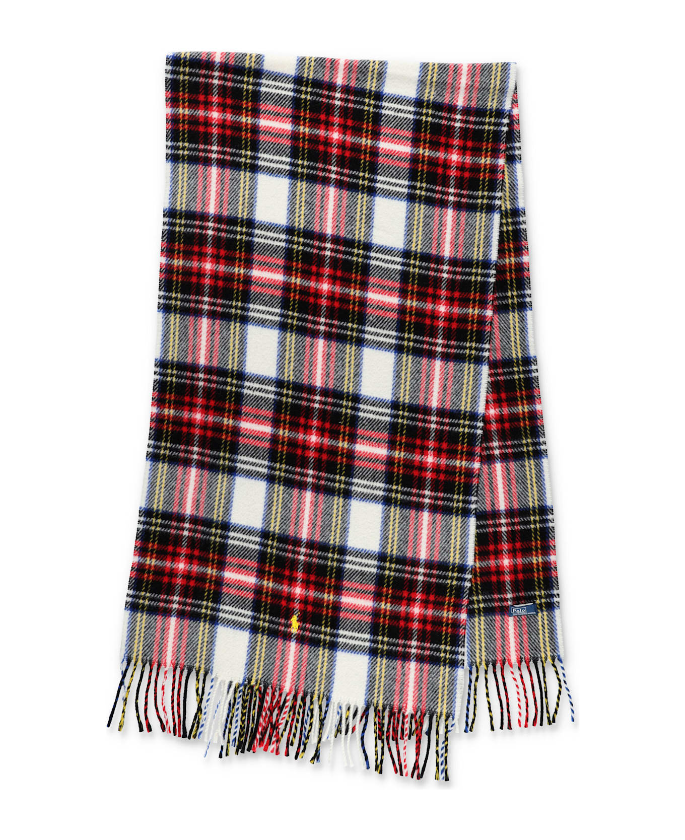 Polo Ralph Lauren Recycled Wool Tartan Scarf With Logo - RED CHECK