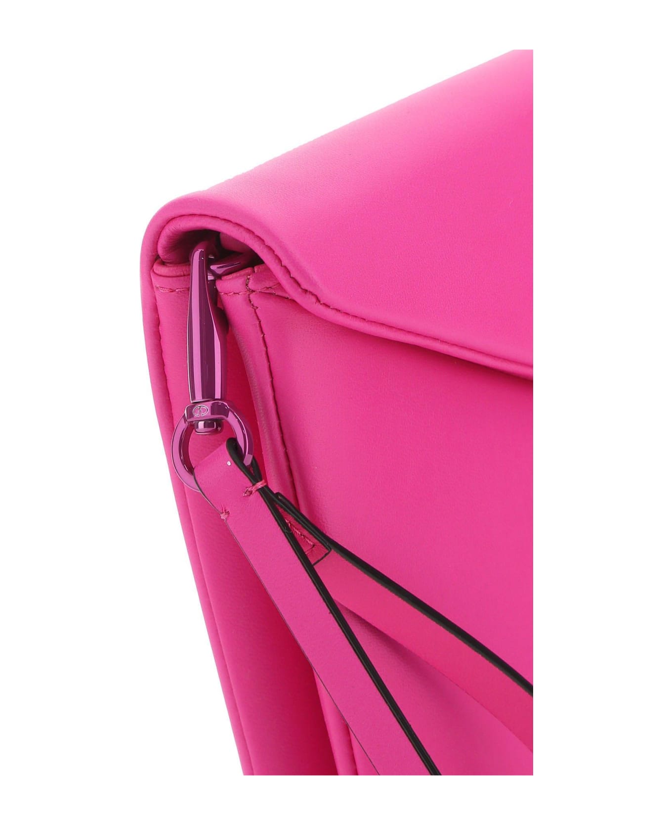 Valentino Garavani Pp Pink Nappa Leather One Stud Clutch - Fuchsia
