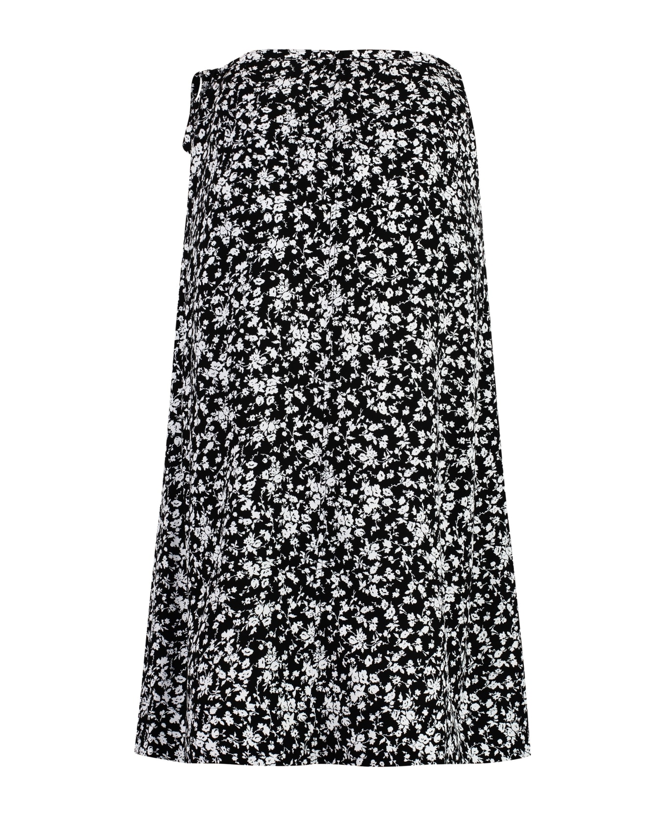 Ganni Printed Crepe Skirt - black