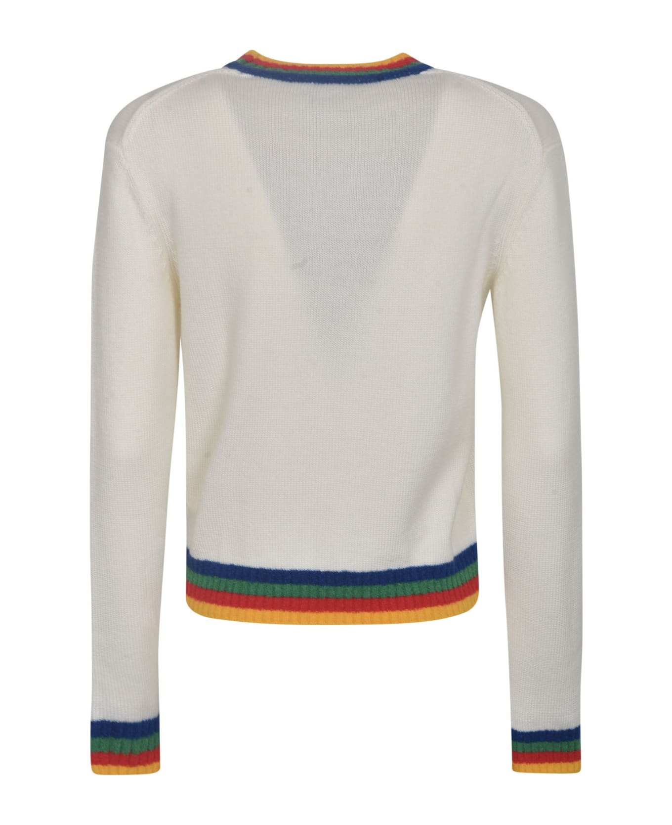 Casablanca Logo Knitted Sweater - White