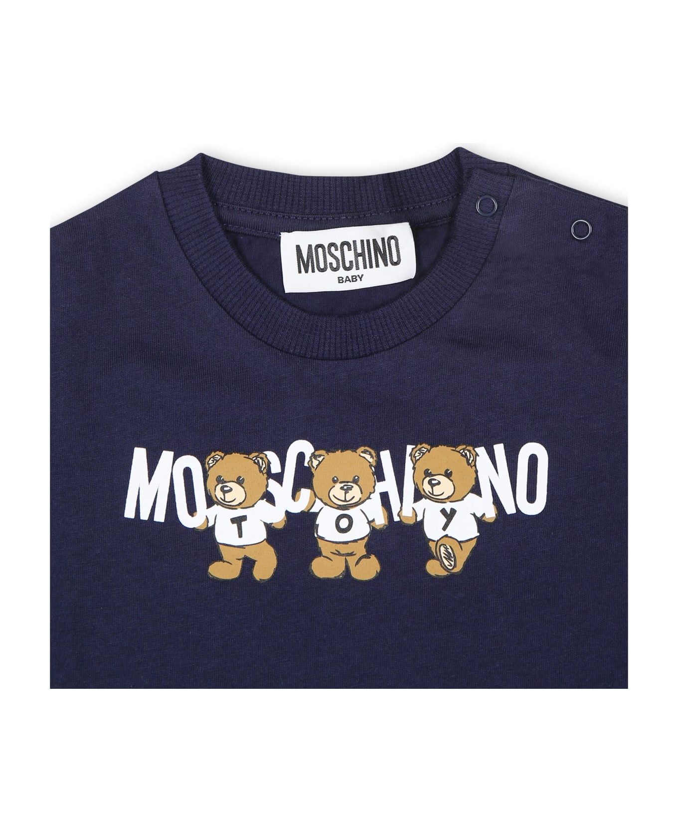 Moschino Blue T-shirt For Babykids With Three Teddy Bears - Blue