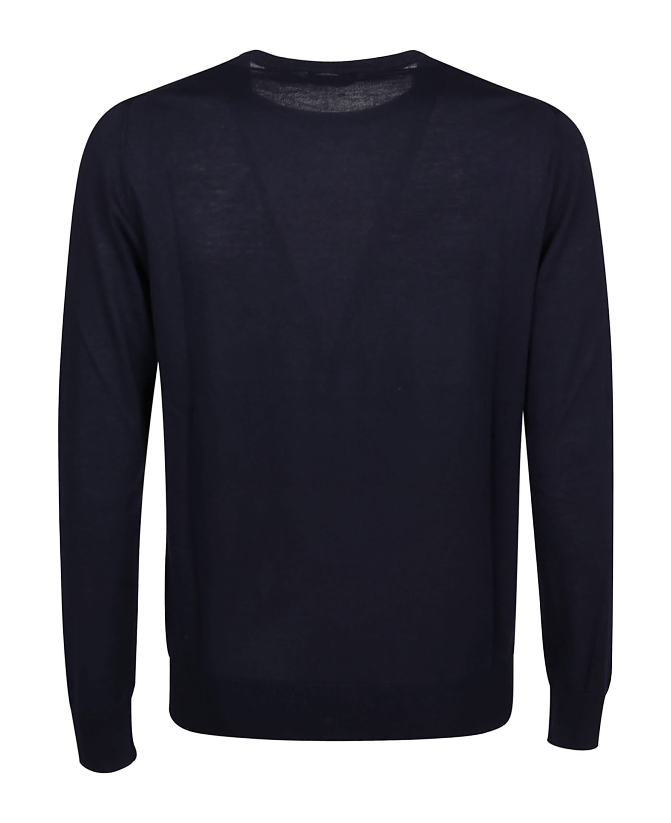 Ballantyne Round Neck Sweater Plain Ballantyne - BLACK/BLUE