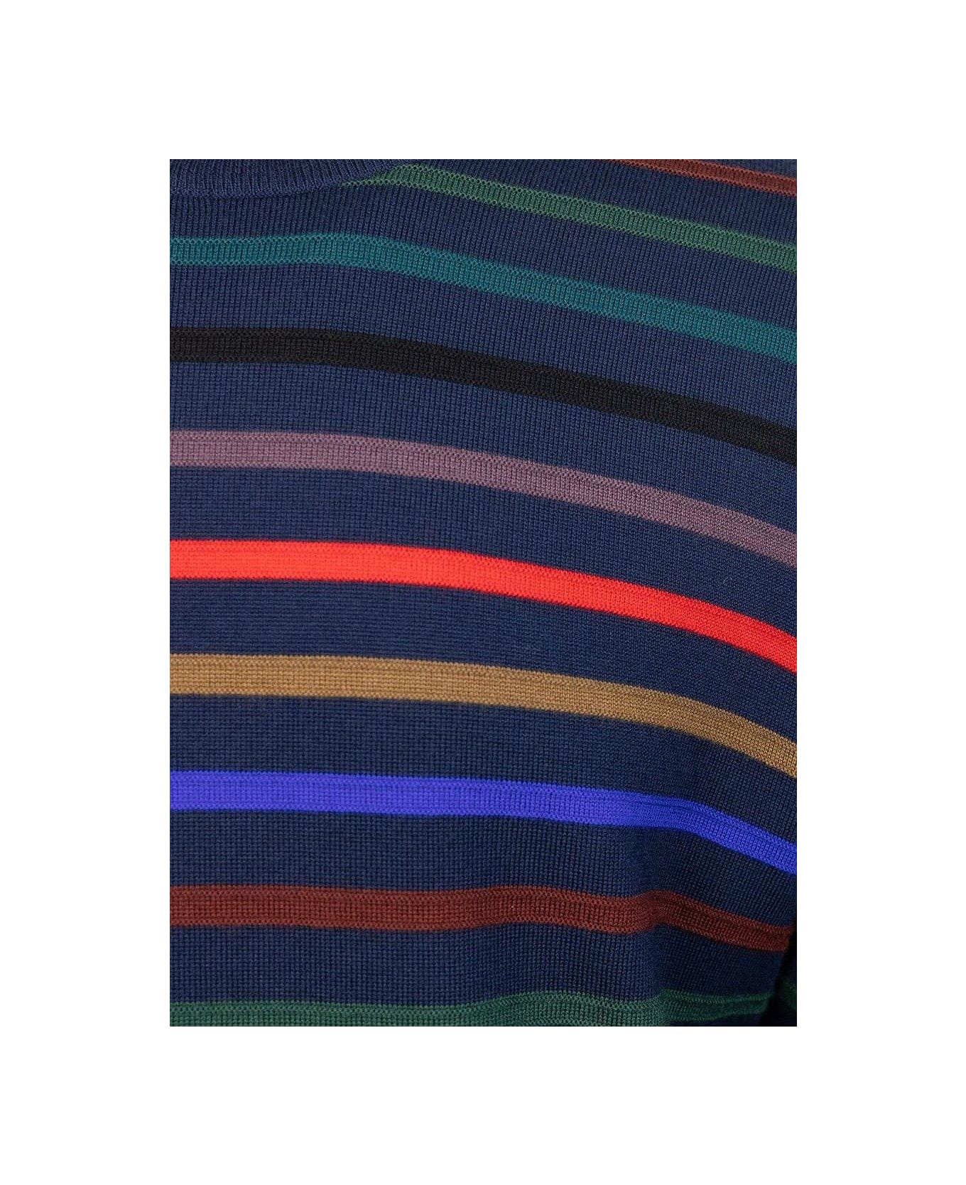 Paul Smith Crewneck Striped Jumper Paul Smith - BLUE ニットウェア