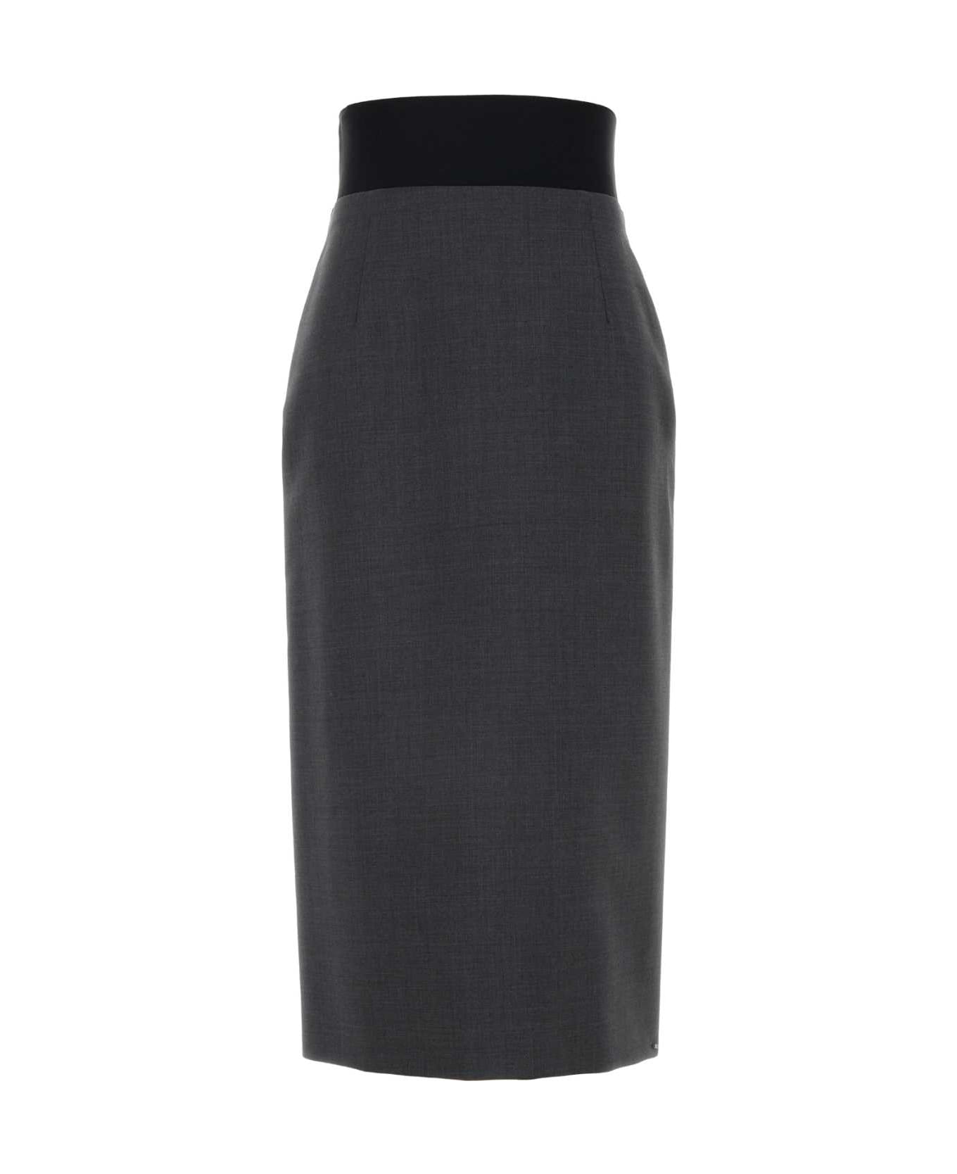 SportMax Dark Grey Wool Anny Skirt - Grigio