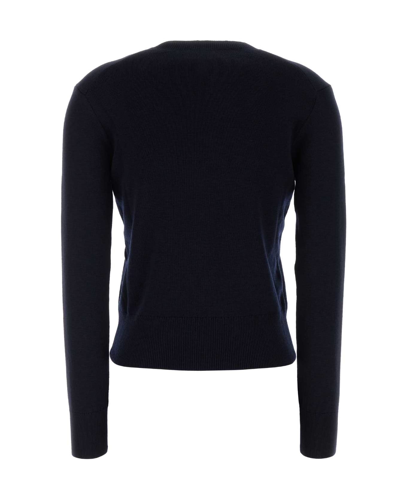 Ami Alexandre Mattiussi Midnight Blue Wool Sweater - NAVYRED