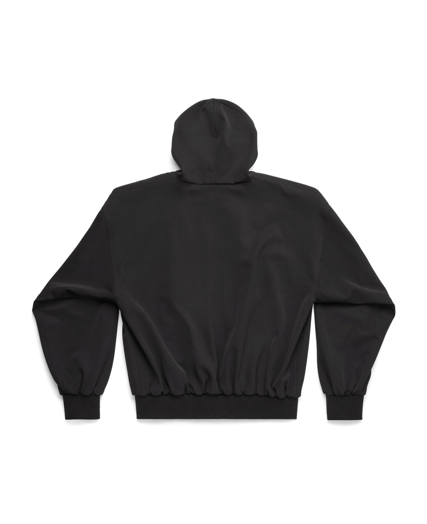 Balenciaga Oversized Hoodie With Zip - BLACK