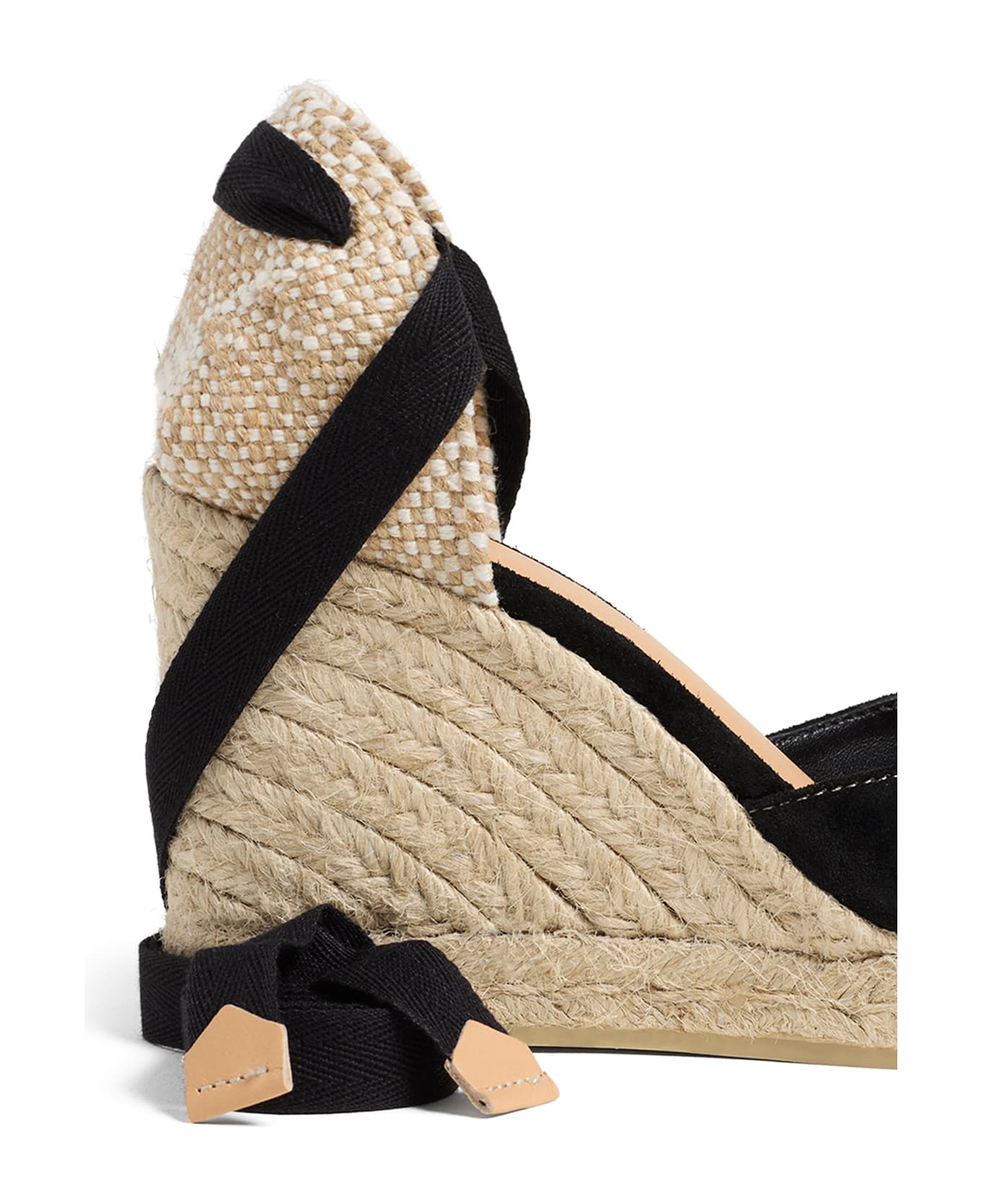 Castañer Suede Espadrilles With Ankle Laces - NERO ウェッジシューズ