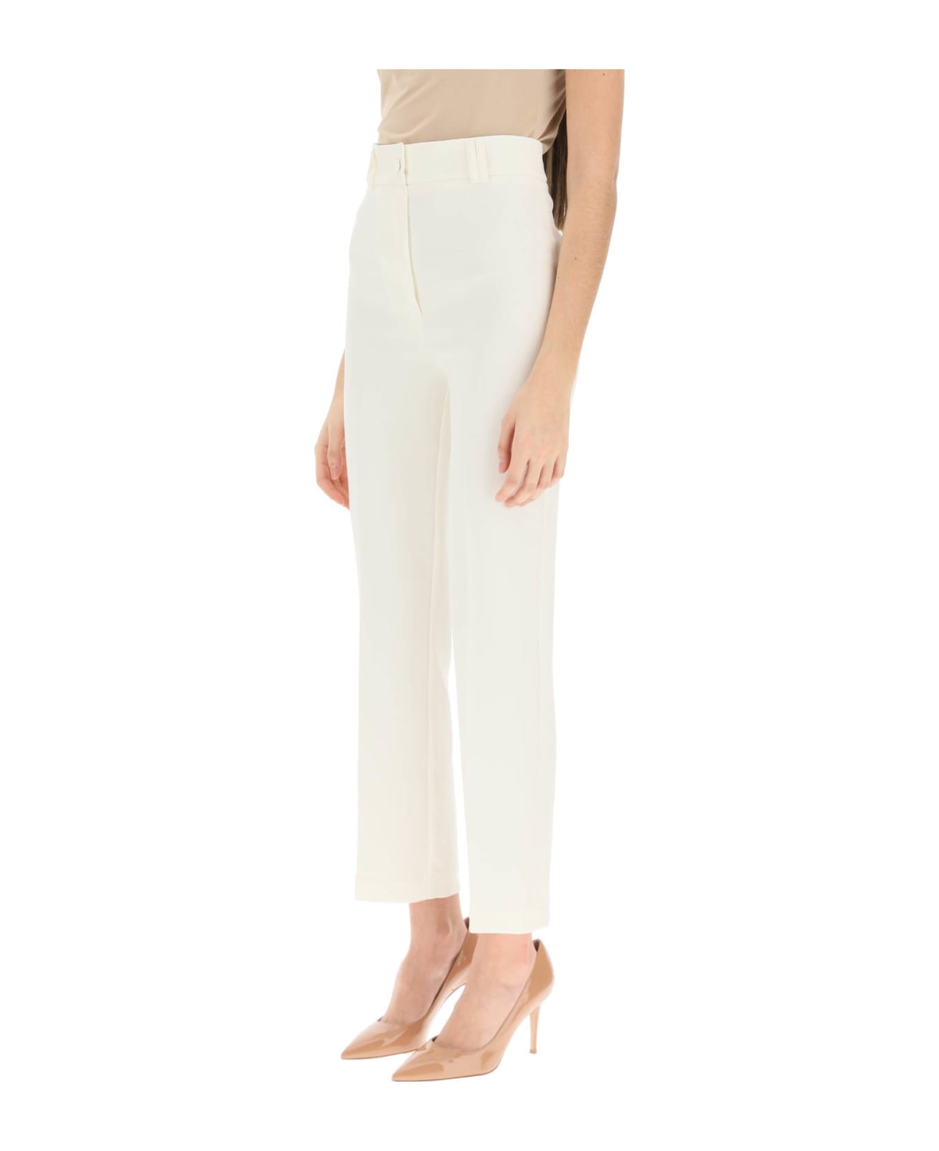 Hebe Studio 'loulou' Cady Rope trousers - CREAM (White)