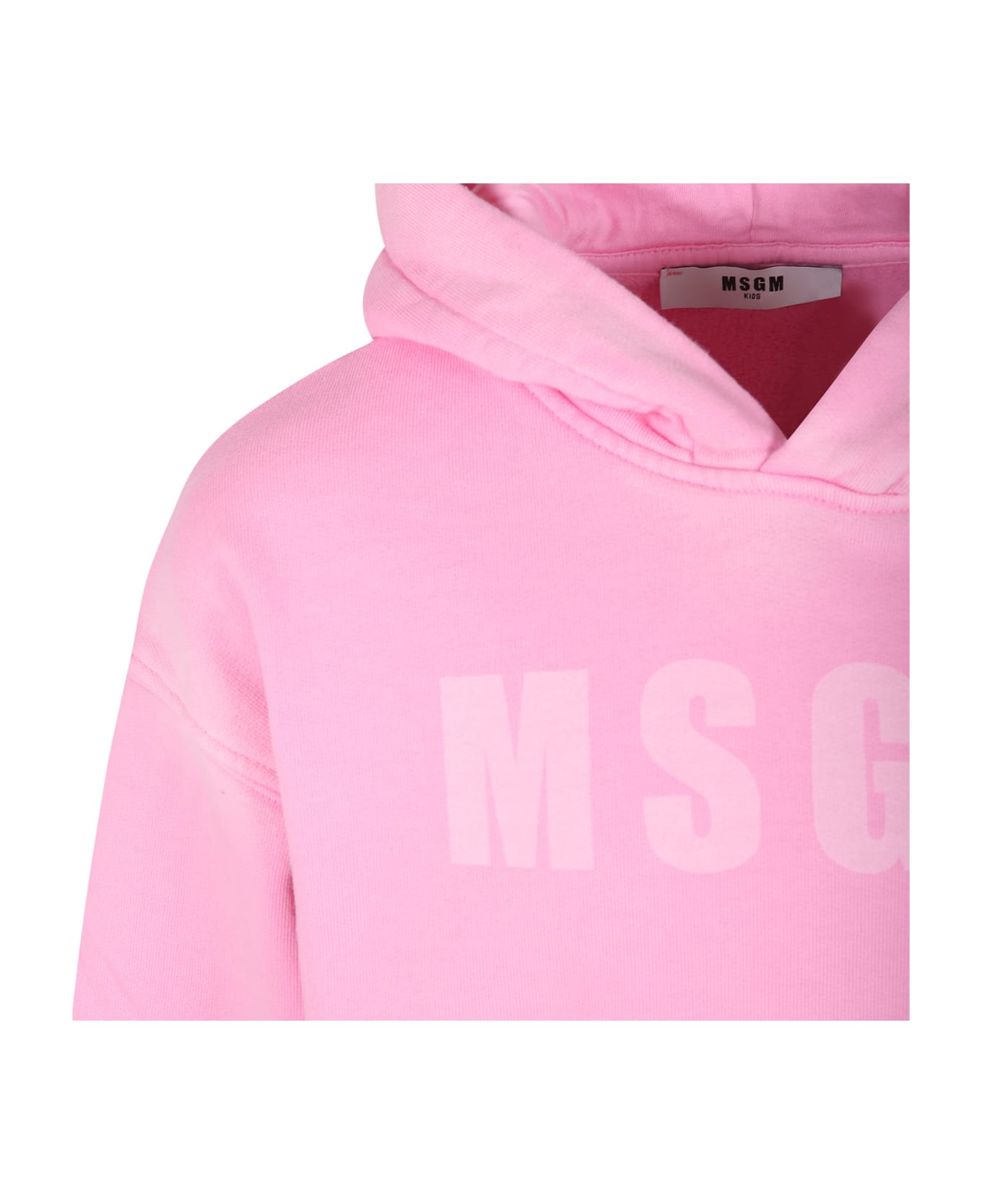 MSGM Pink Dress For Girl With Logo - Pink