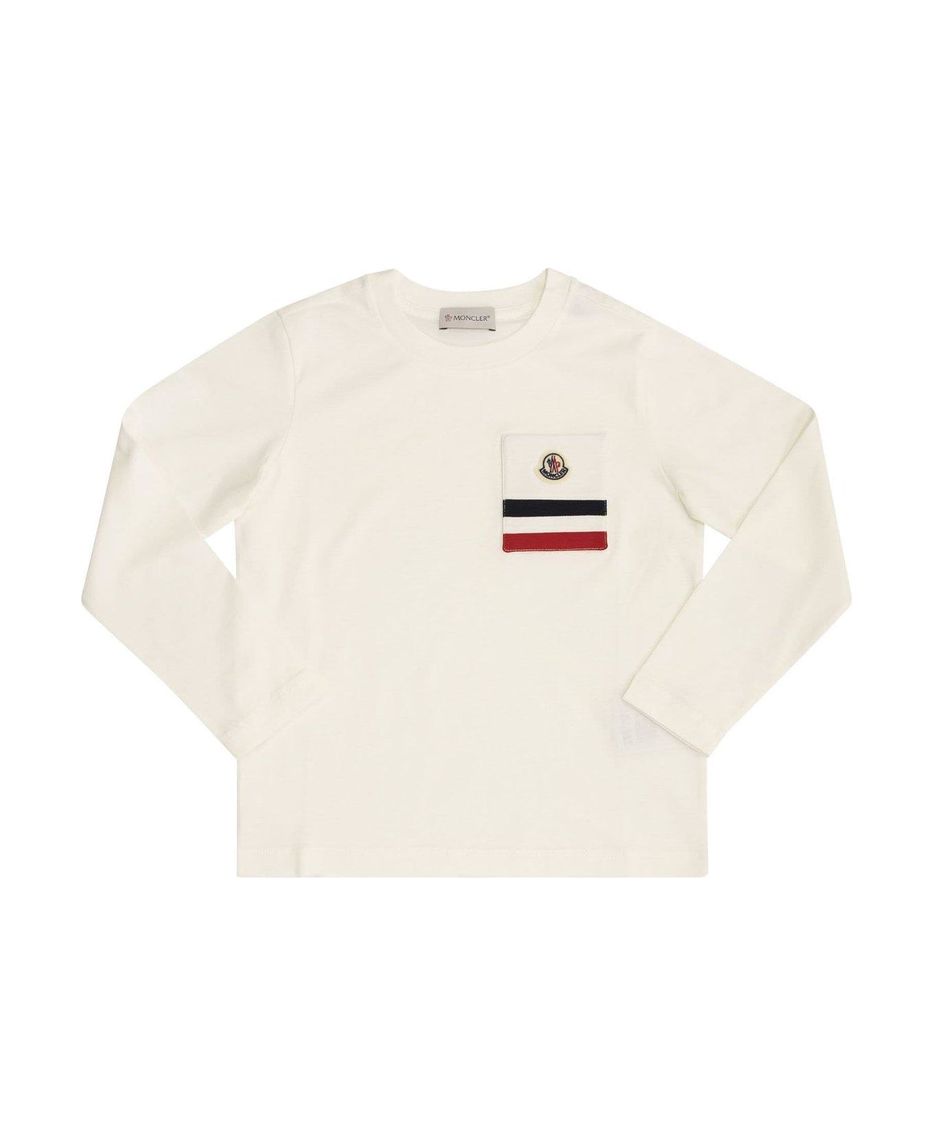 Moncler Logo Patch Long-sleeved T-shirt - Pink