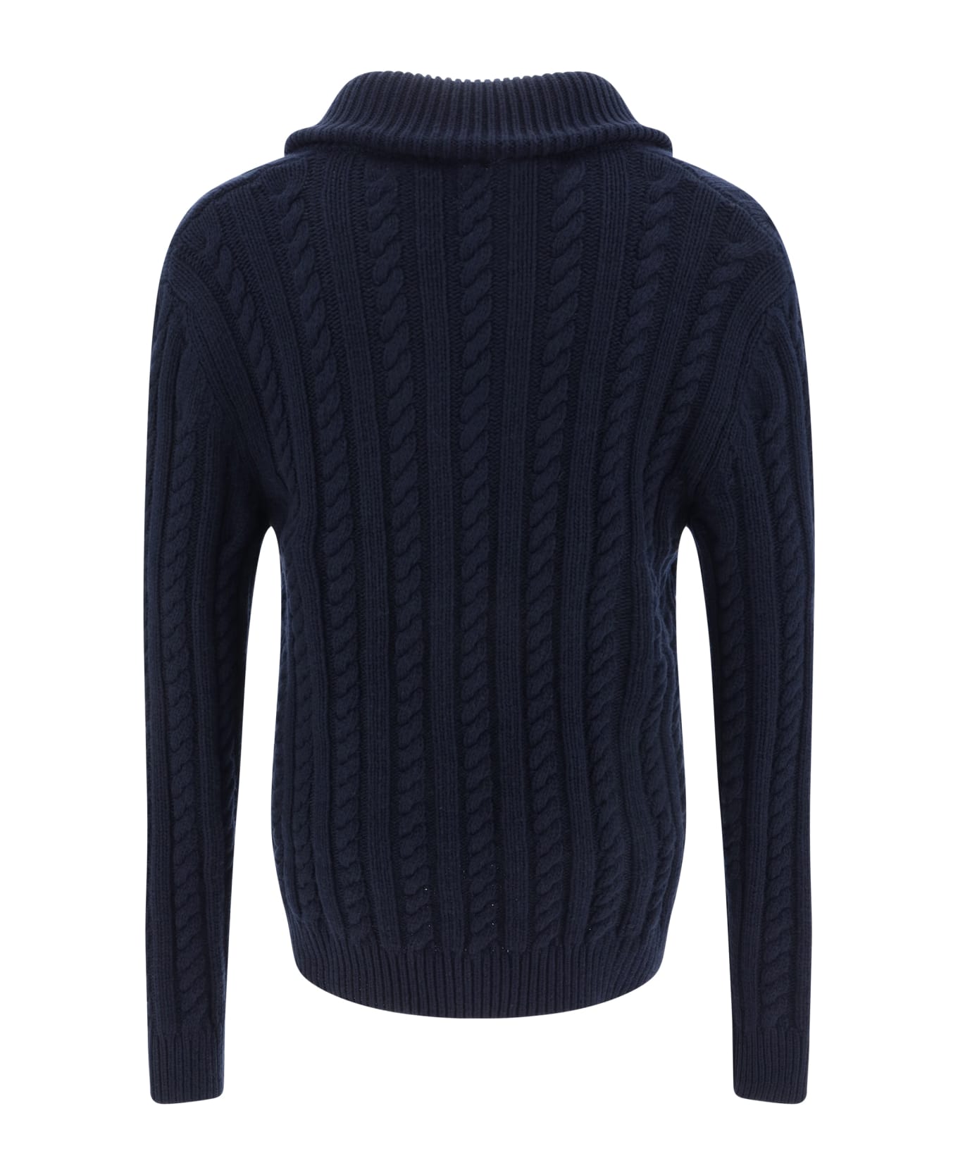 Valentino Cable Knit Sweater - Navy