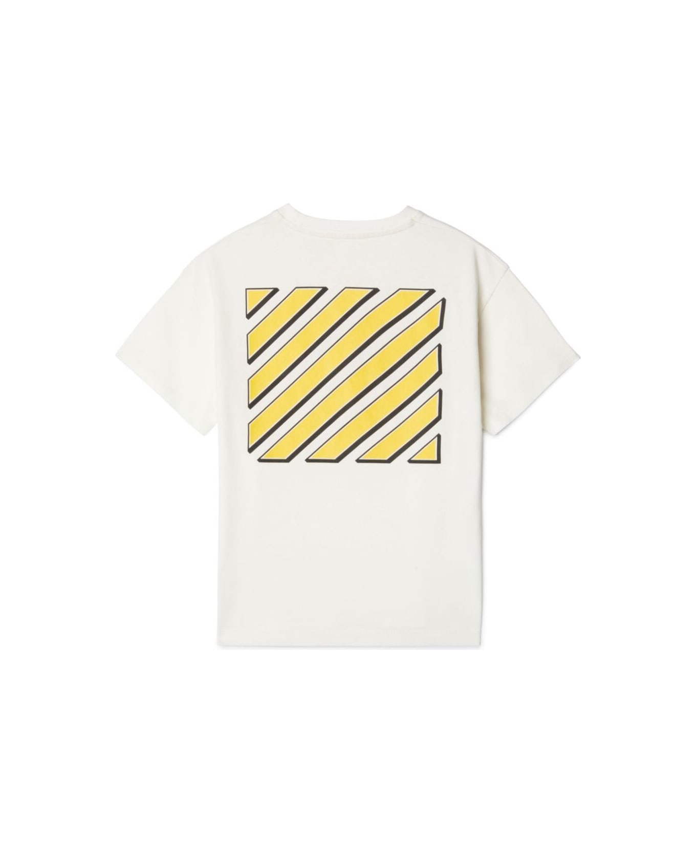 Off-White White T-shirt With Print In Cotton Boy - White Tシャツ＆ポロシャツ