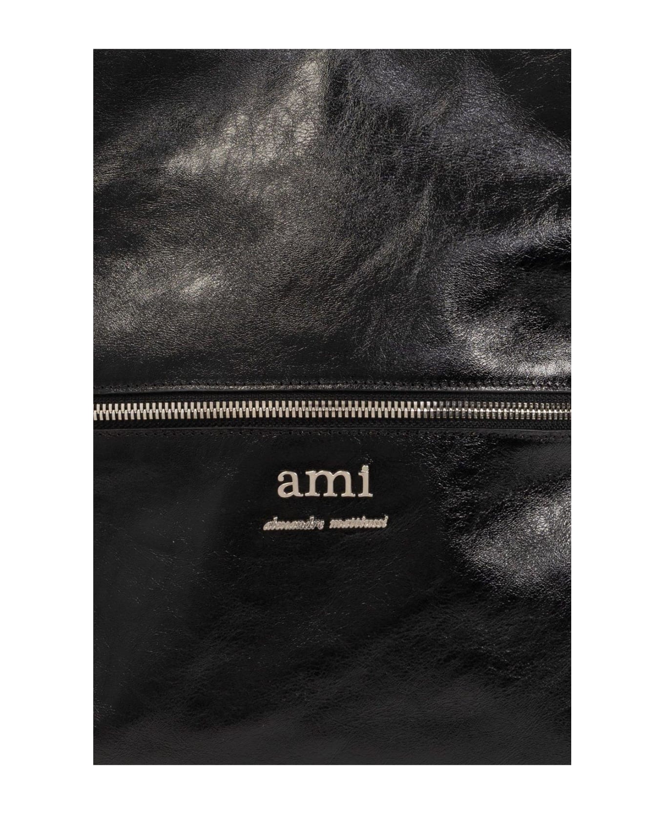 Ami Alexandre Mattiussi Grocery Logo Plaque Tote Bag - NOIR トートバッグ