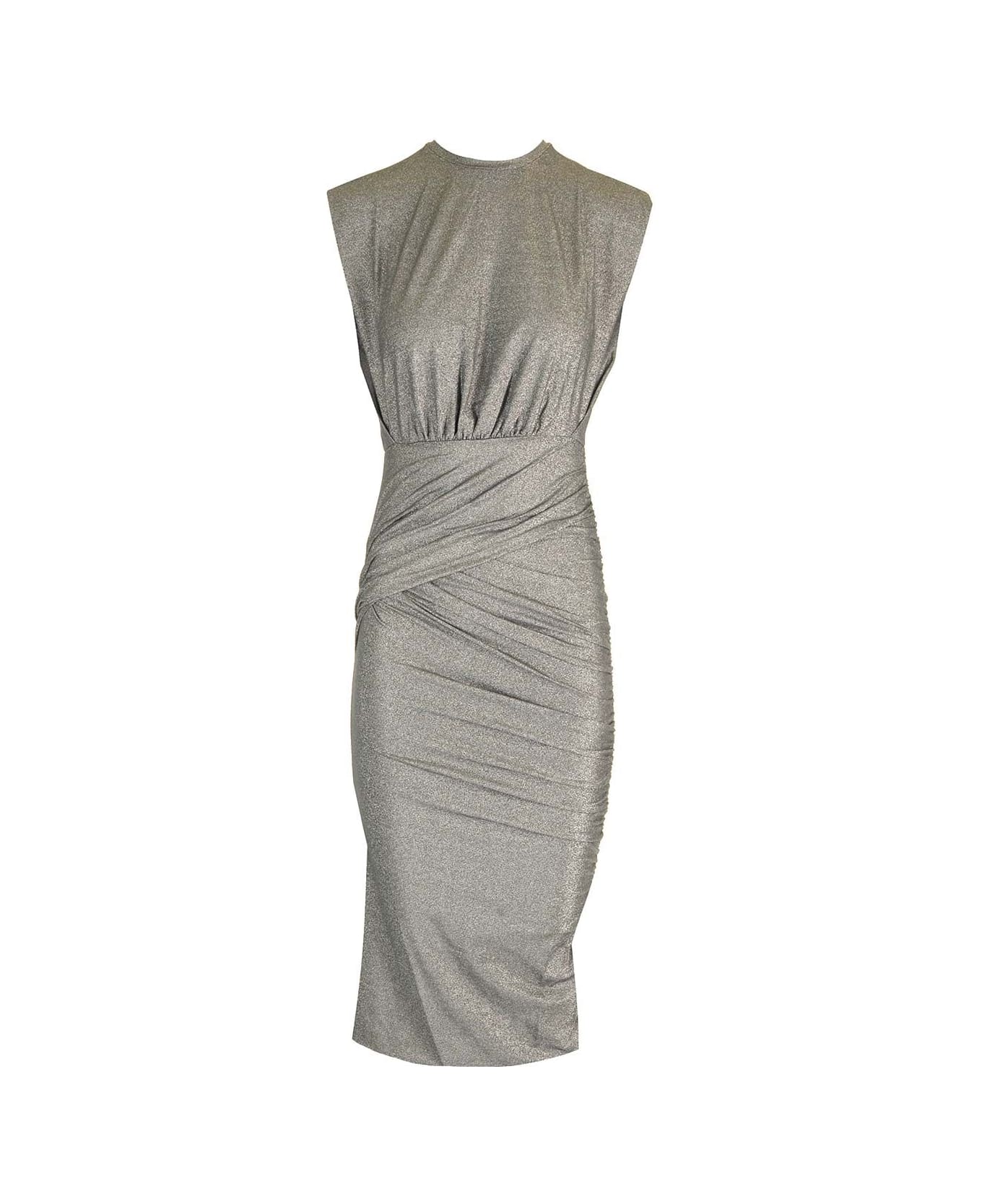 Amazuìn Lurex Jersey Dress - Silver